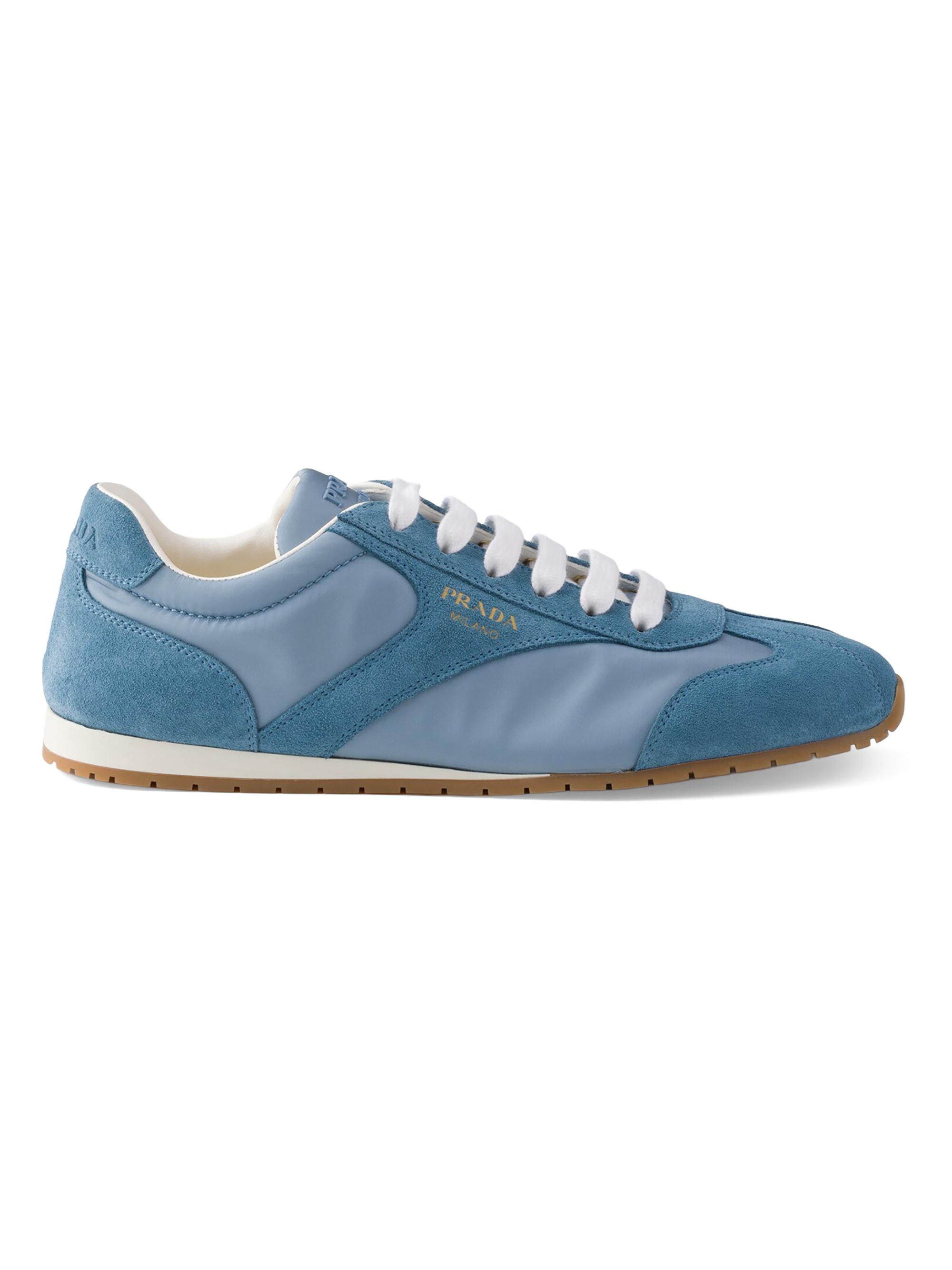 Prada Women's Re-Nylon and Suede Sneakers - Blue