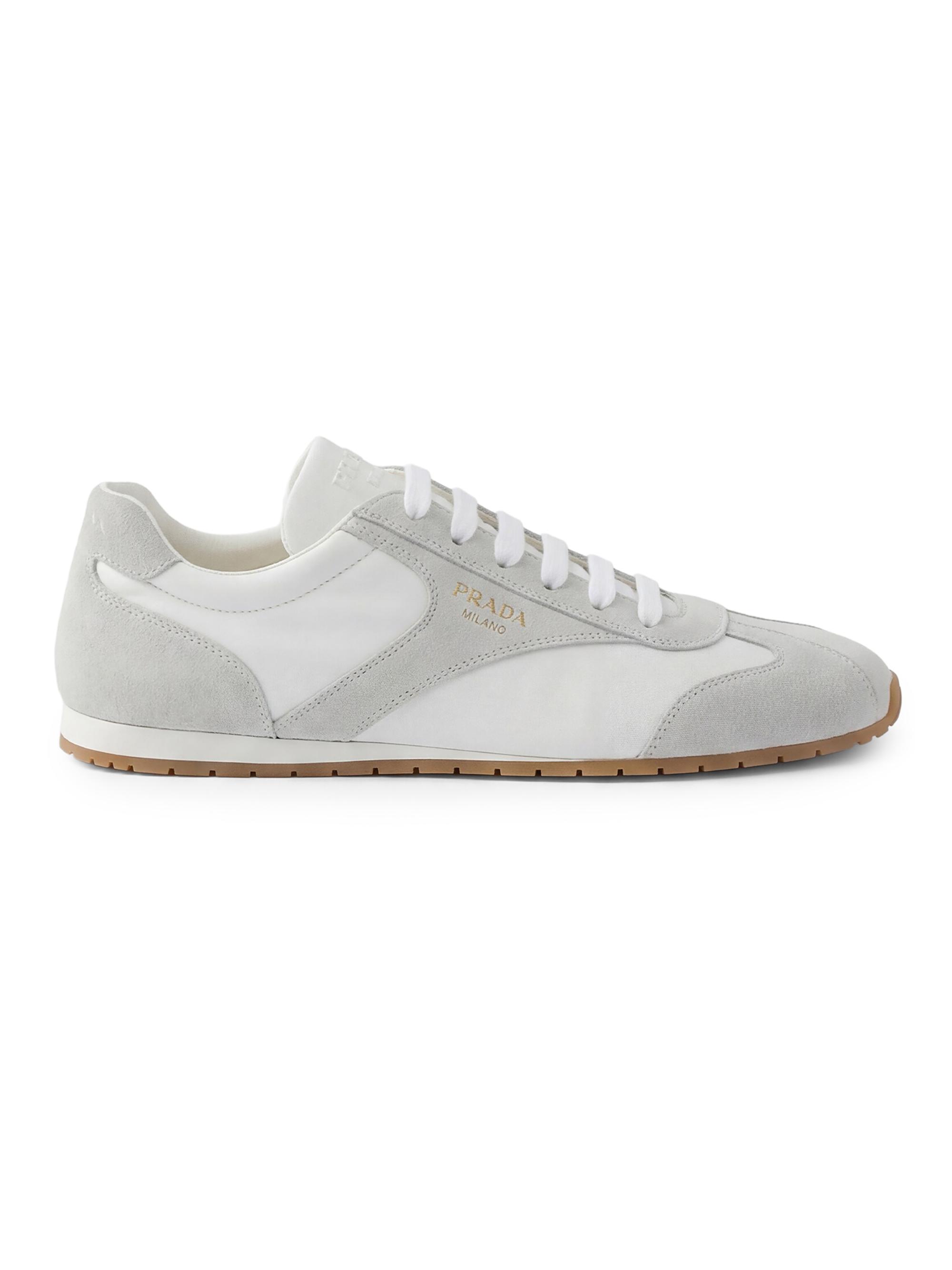 Prada Women's Re-Nylon and Suede Sneakers - White