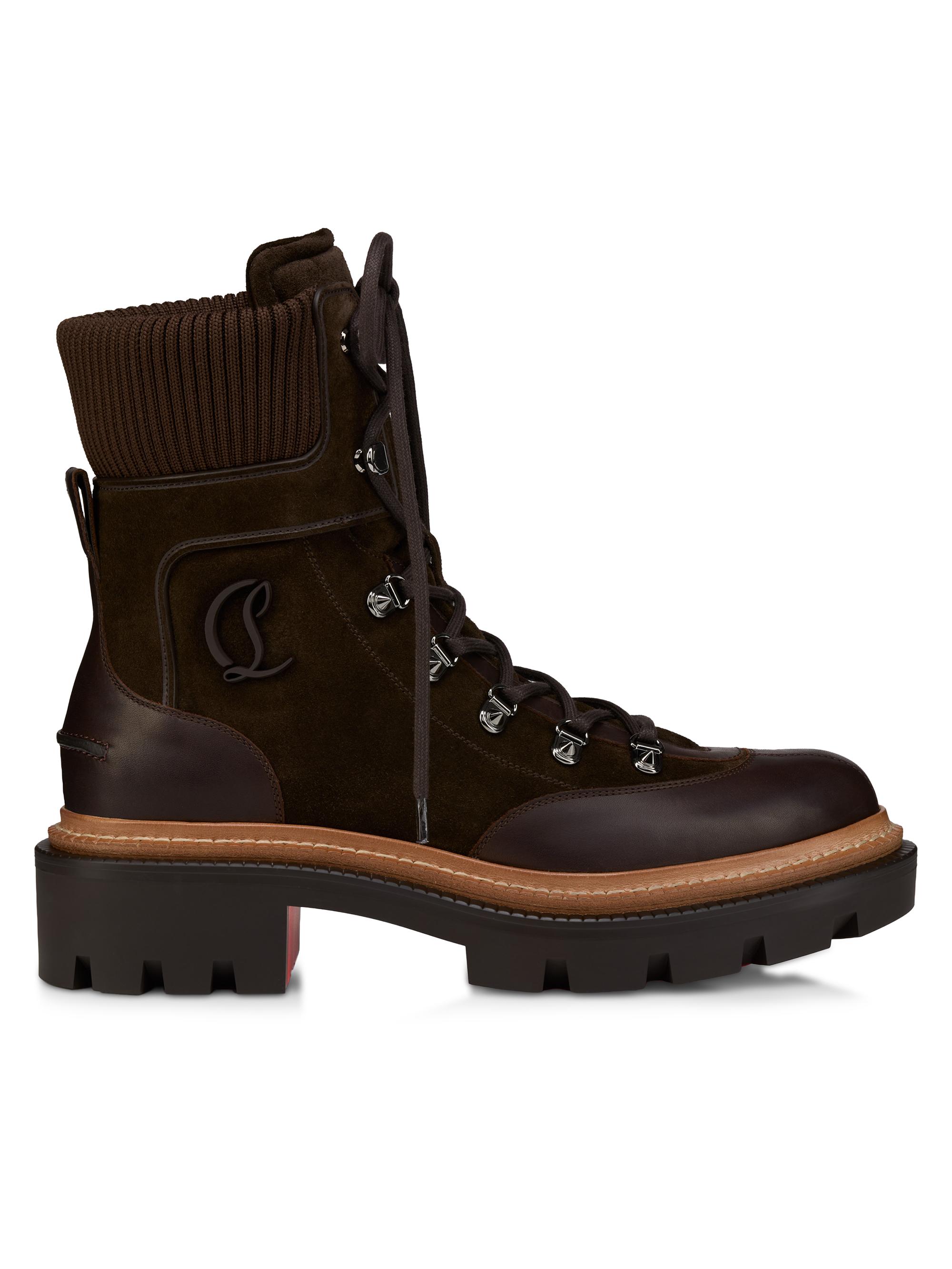 Christian Louboutin Men's Armandine College Leather Booties - Cafe