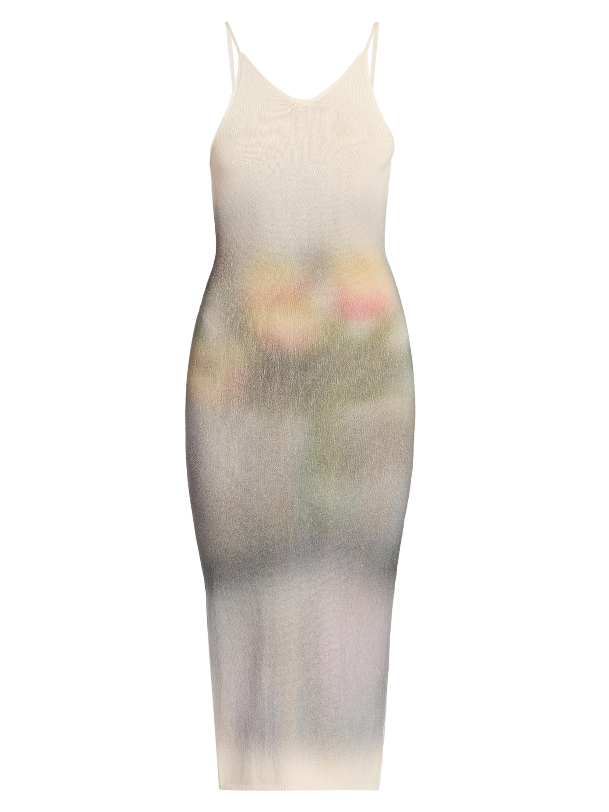 Maison Margiela Women's Floral Knit Cotton Midi-Dress - Ecru