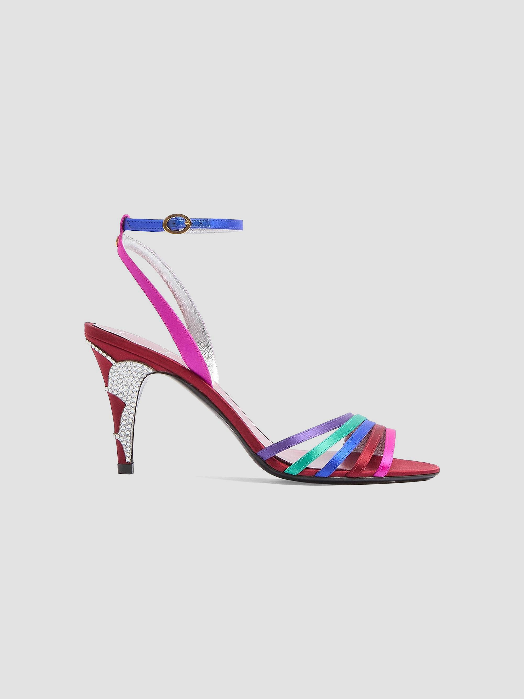 Valentino Garavani Ladycrush 85MM Satin Sandals with Crystals