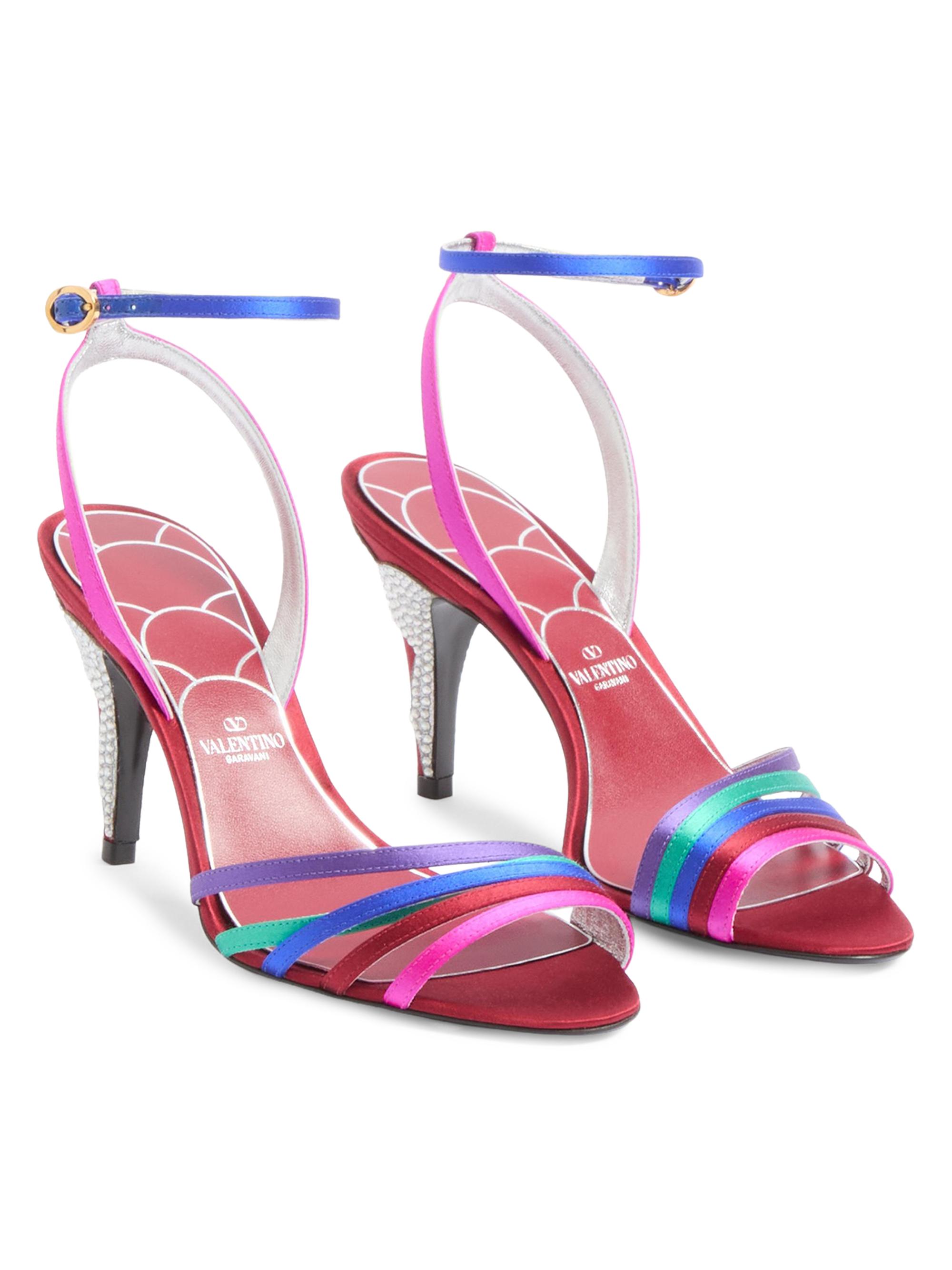 Valentino Garavani Ladycrush 85MM Satin Sandals with Crystals