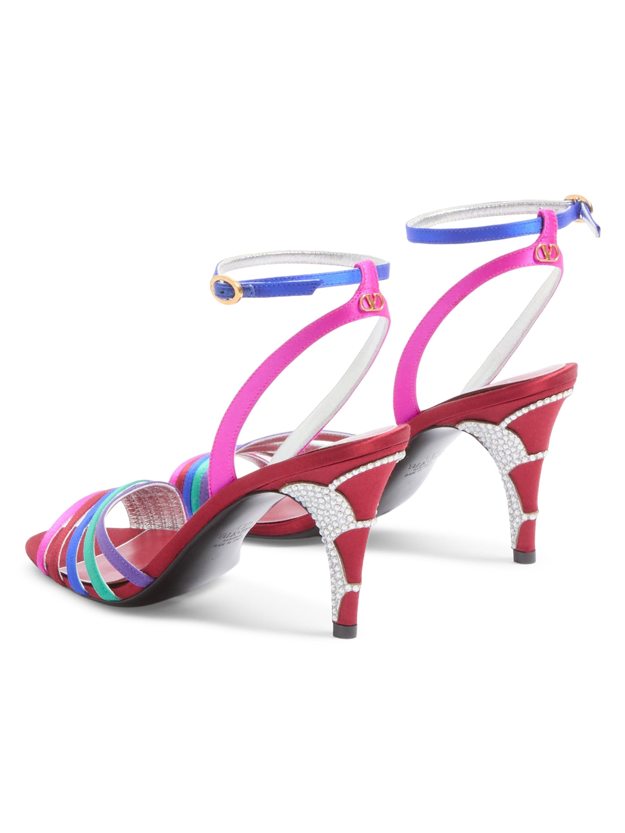 Valentino Garavani Ladycrush 85MM Satin Sandals with Crystals