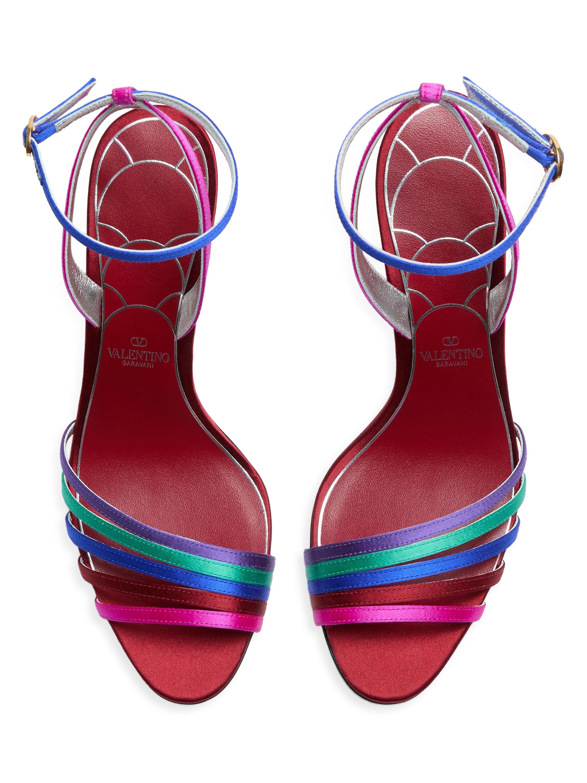 Valentino Garavani Ladycrush 85MM Satin Sandals with Crystals