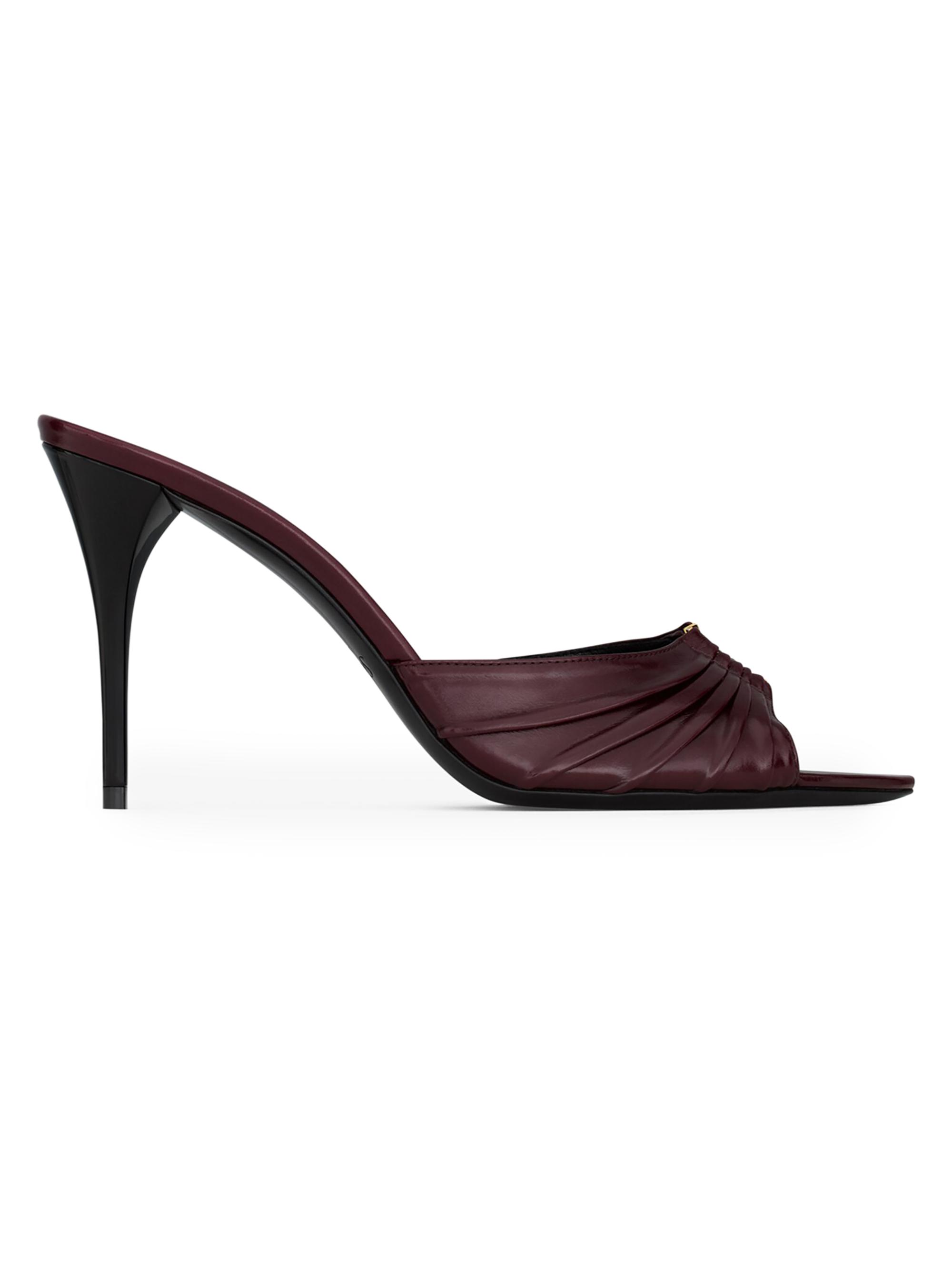 Saint Laurent Women's Babylone Mules in Smooth Leather - Bordeaux