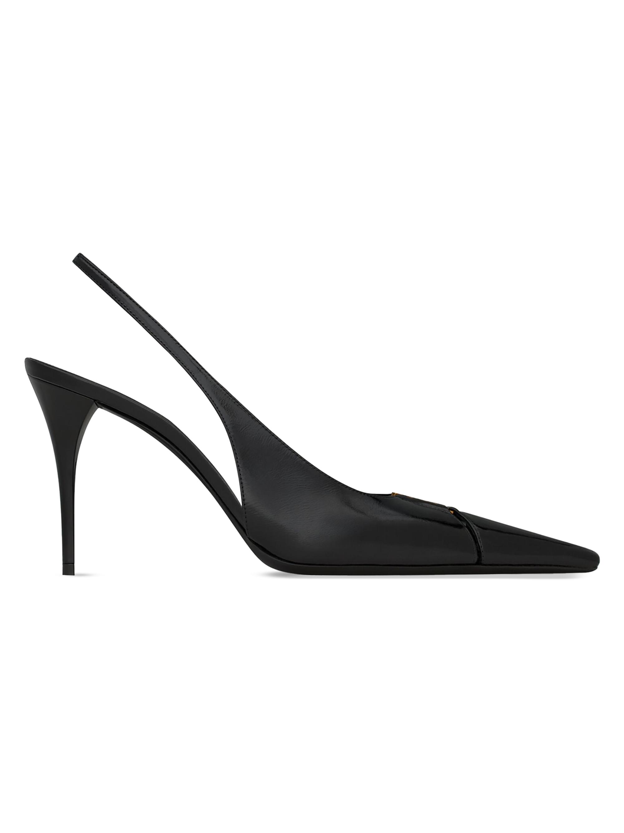 Saint Laurent Women's Babylone Breteuil Slingback Pumps in Smooth Leather - Noir