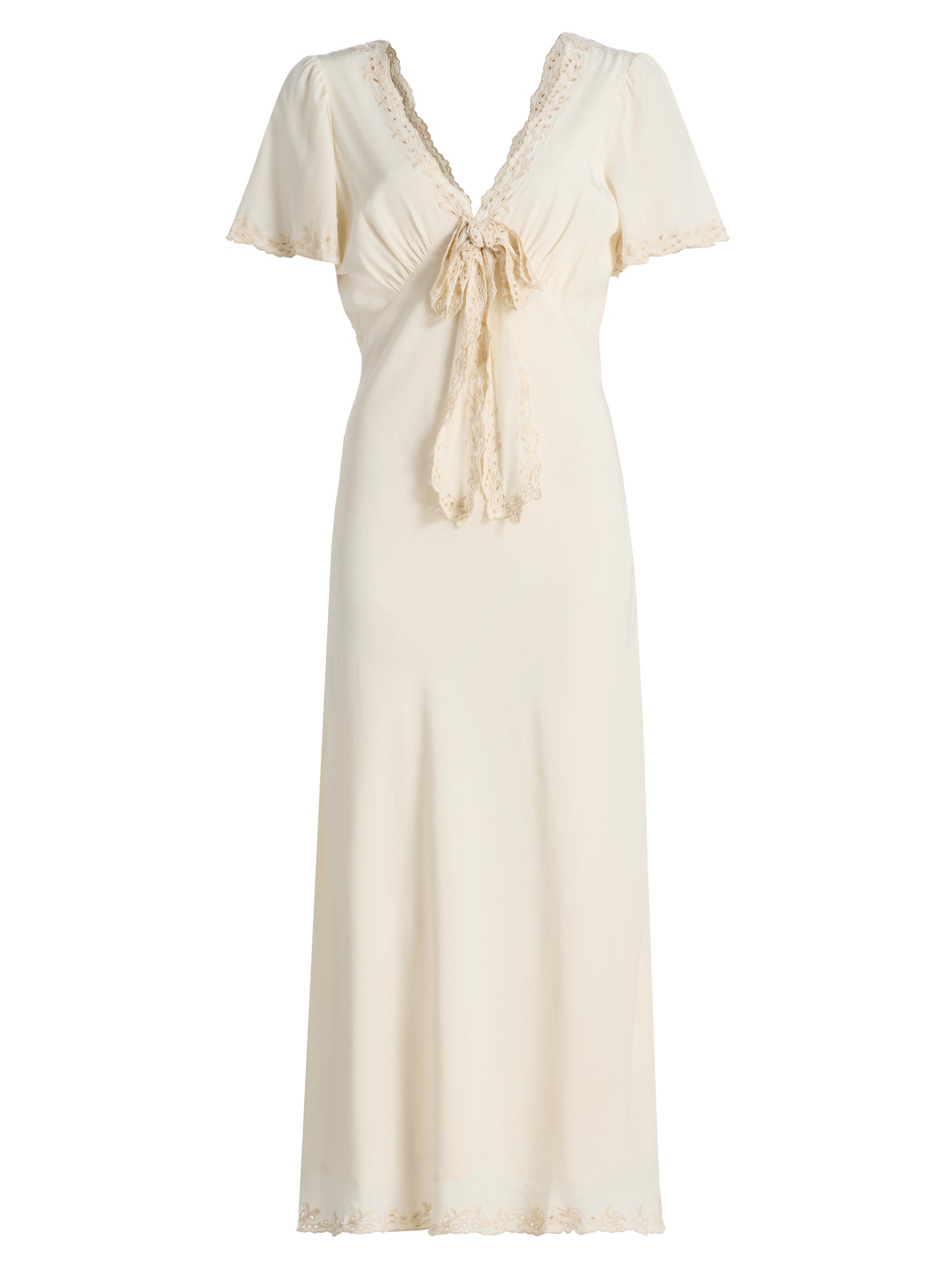 Ciao Lucia Women's Brunello Embroidered Silk Midi-Dress - Cream