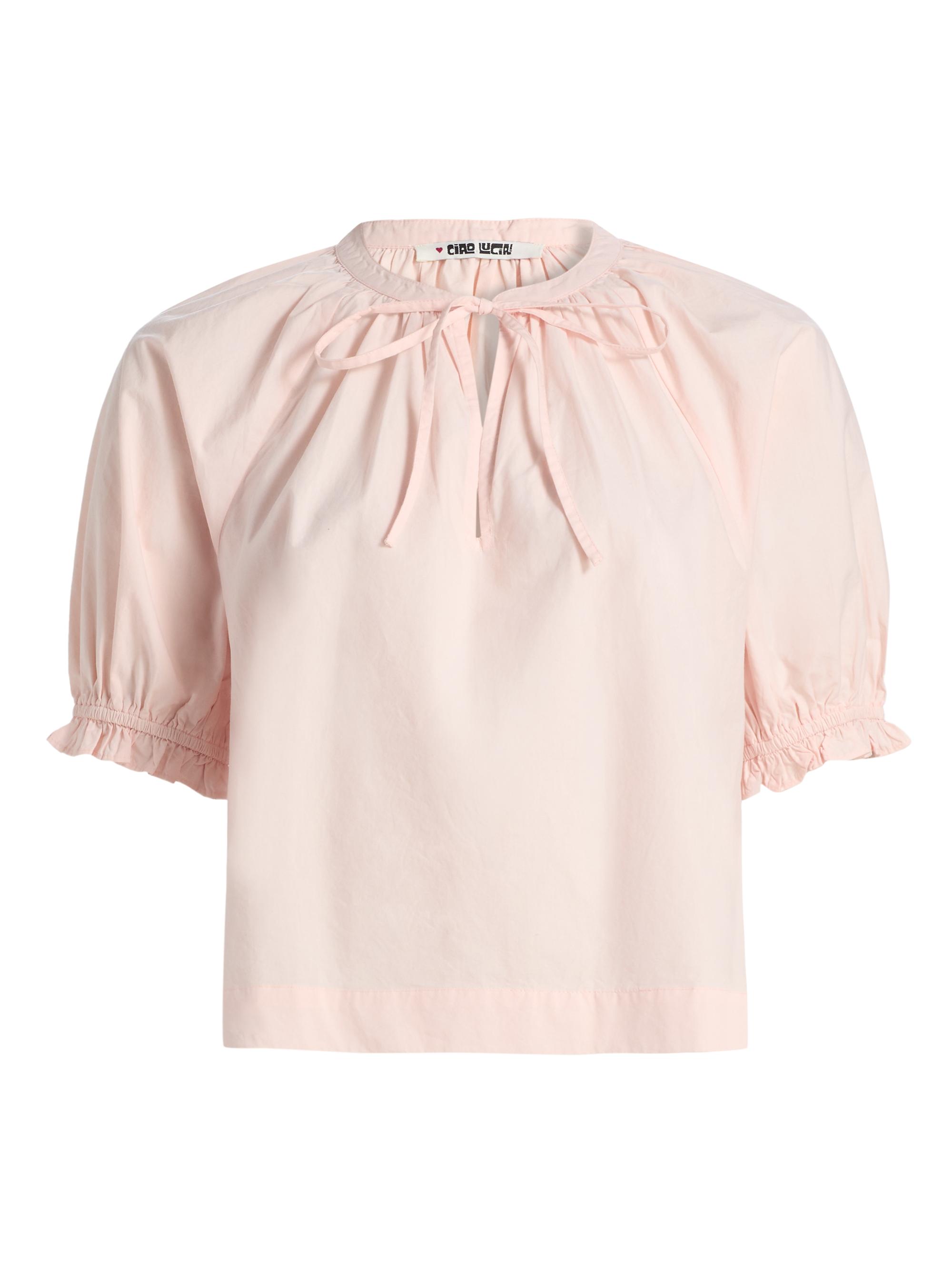 Ciao Lucia Women's Esti Tieneck Cotton Poplin Top - Powder