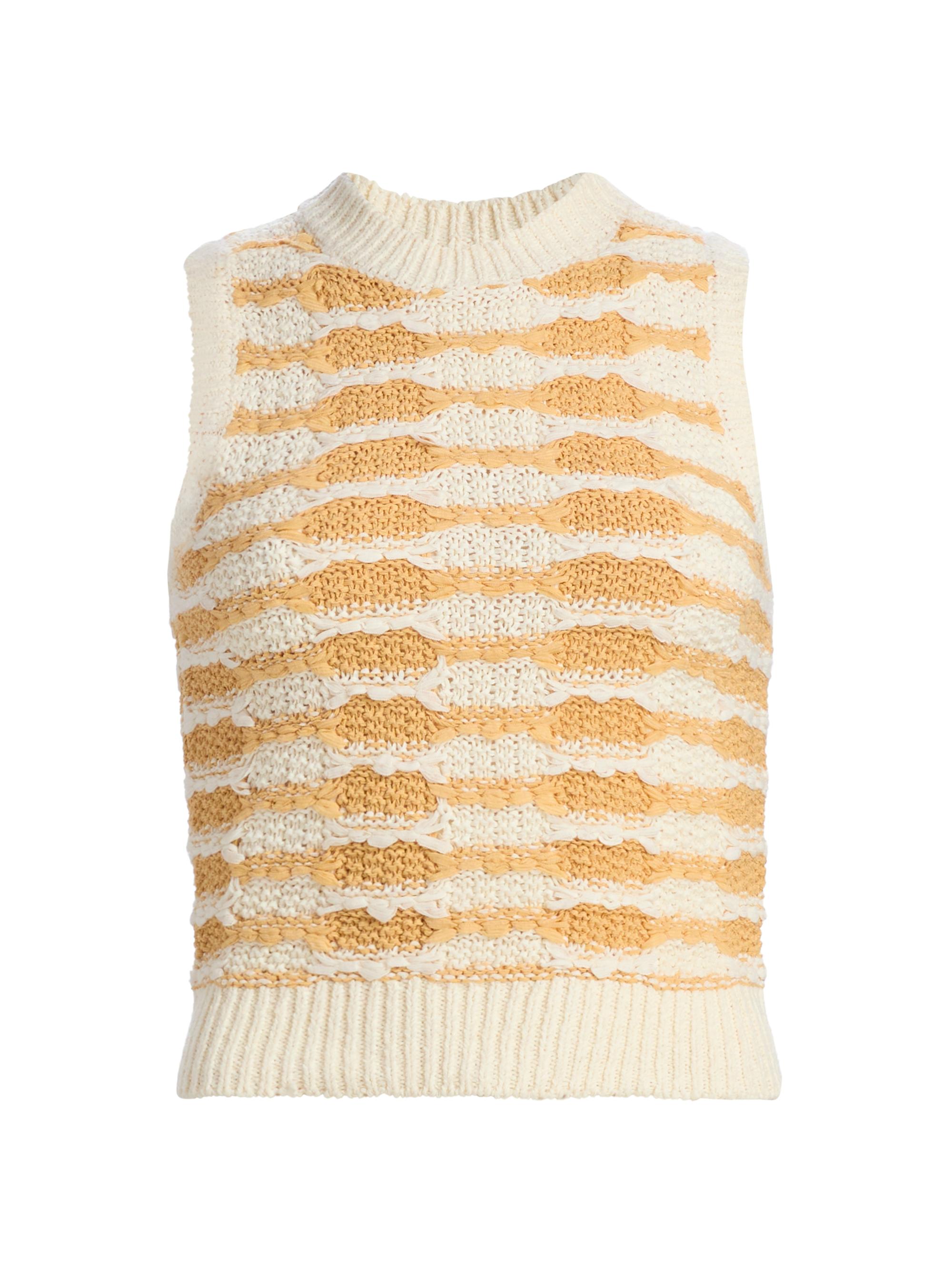 Ulla Johnson Women's Patrizia Striped Rib-Knit Top - Beach
