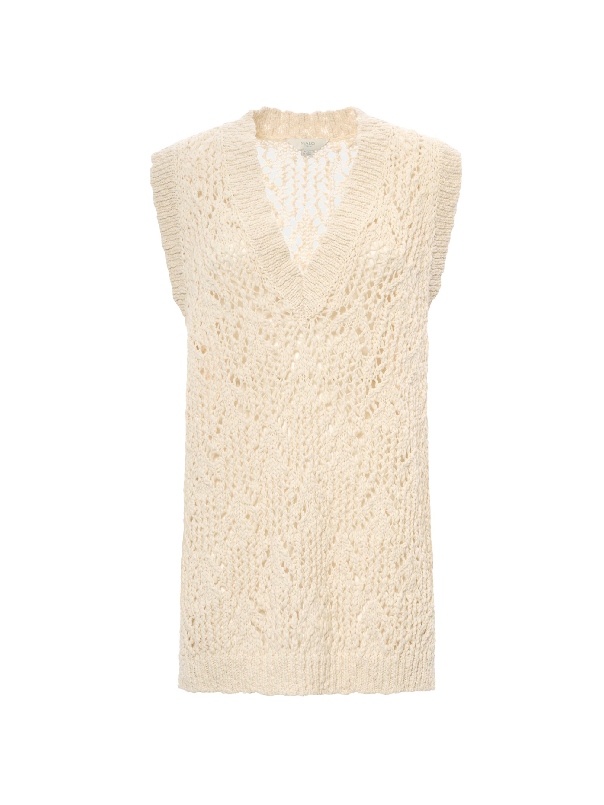 Malo Women's Oversized Cotton Flammé Sweater Vest - Margherita