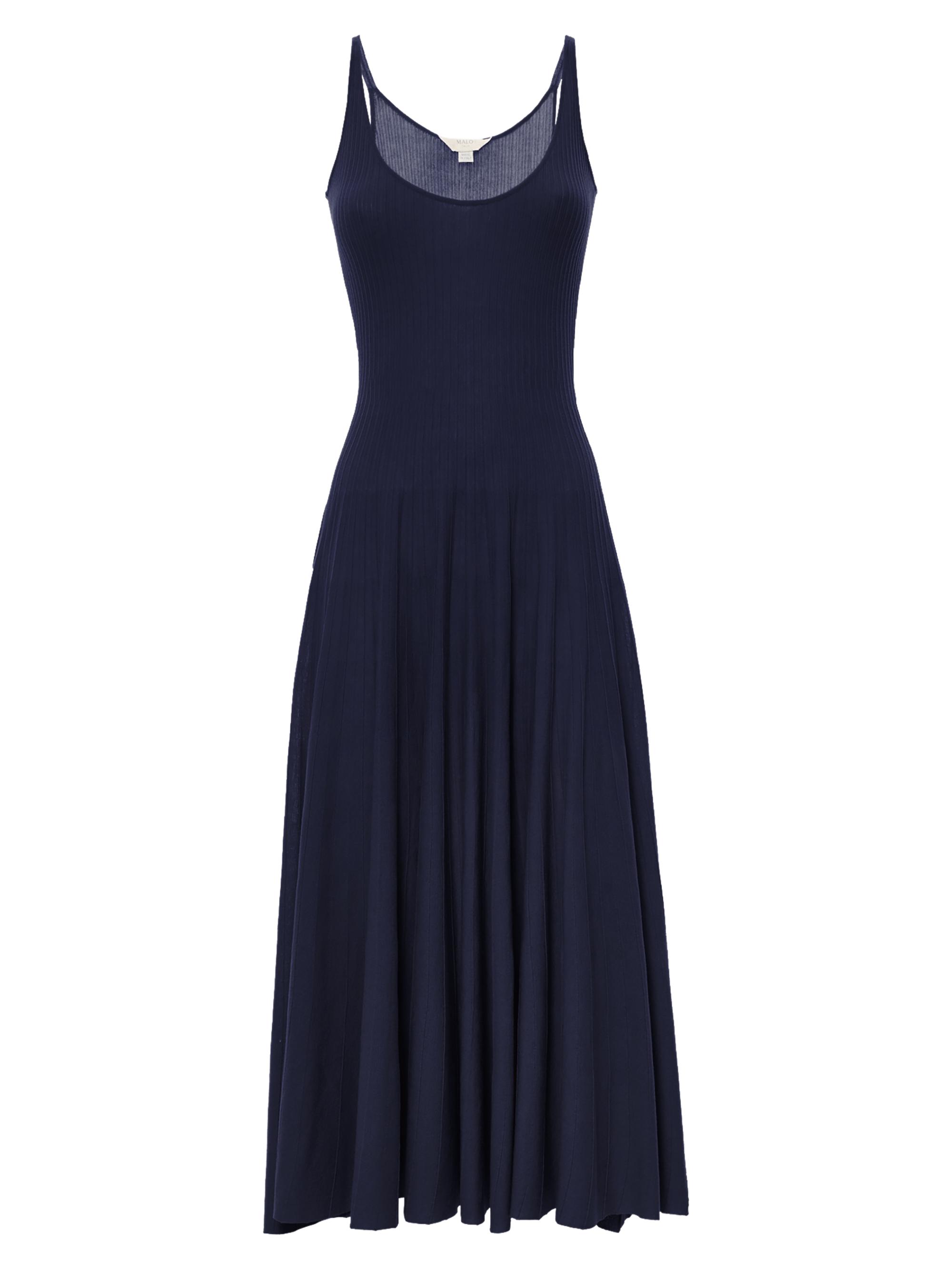 Malo Women's Rib-Knit Cotton Mako Midi-Dress - Blue