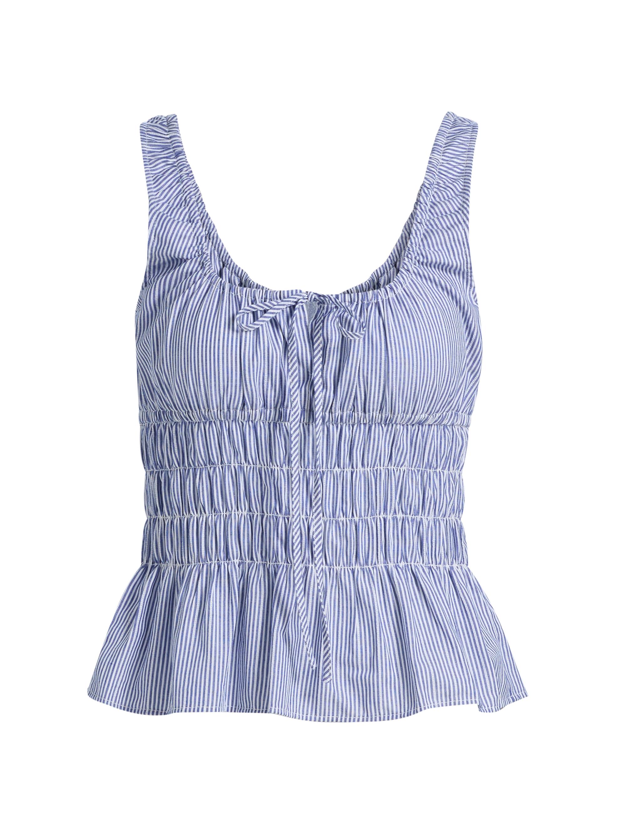 Ciao Lucia Women's Gigi Smocked Striped Cotton Sleeveless Top - Stripe