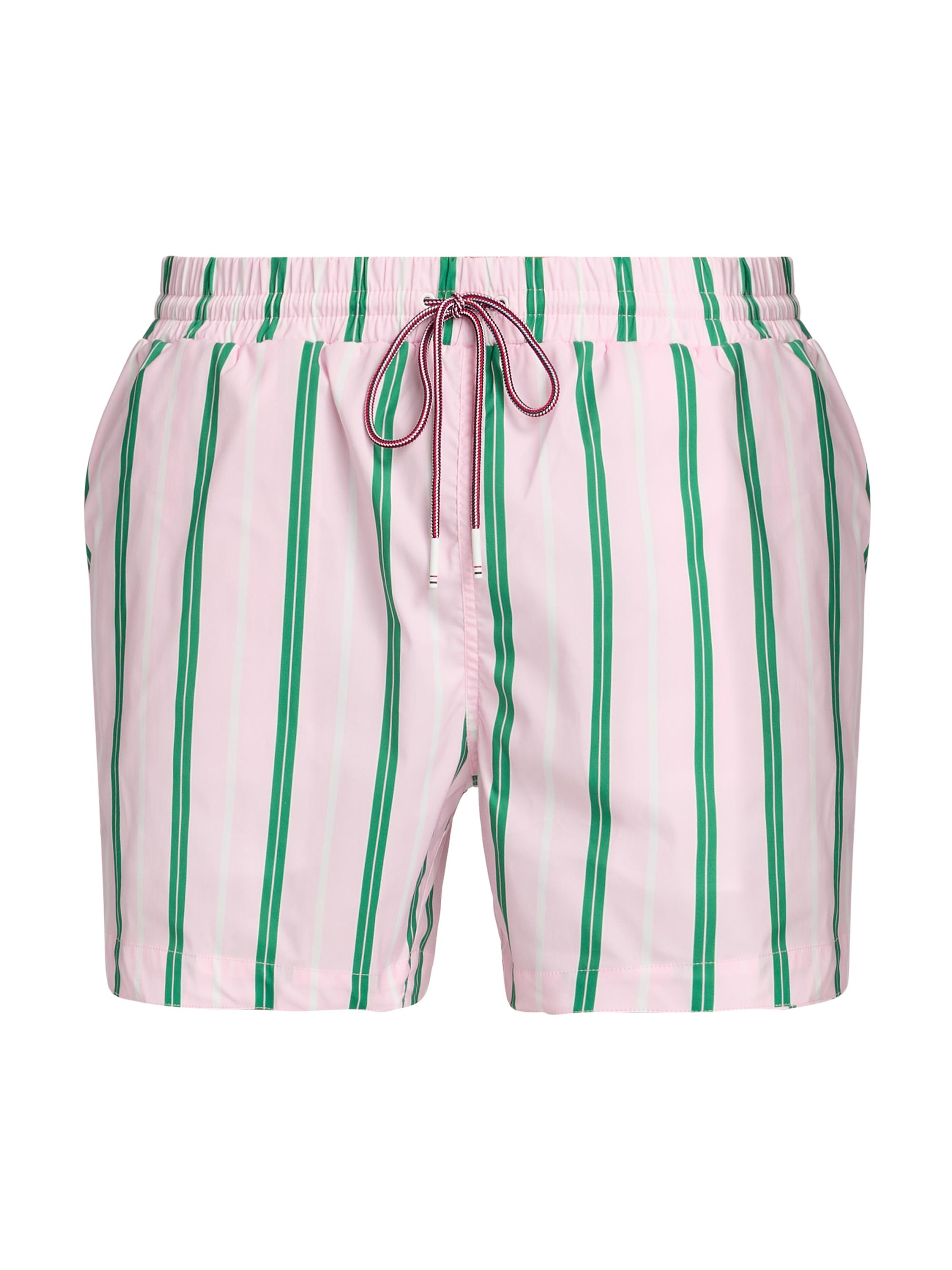 Thom Browne Men's Striped Drawstring Swim Shorts - Light Pink