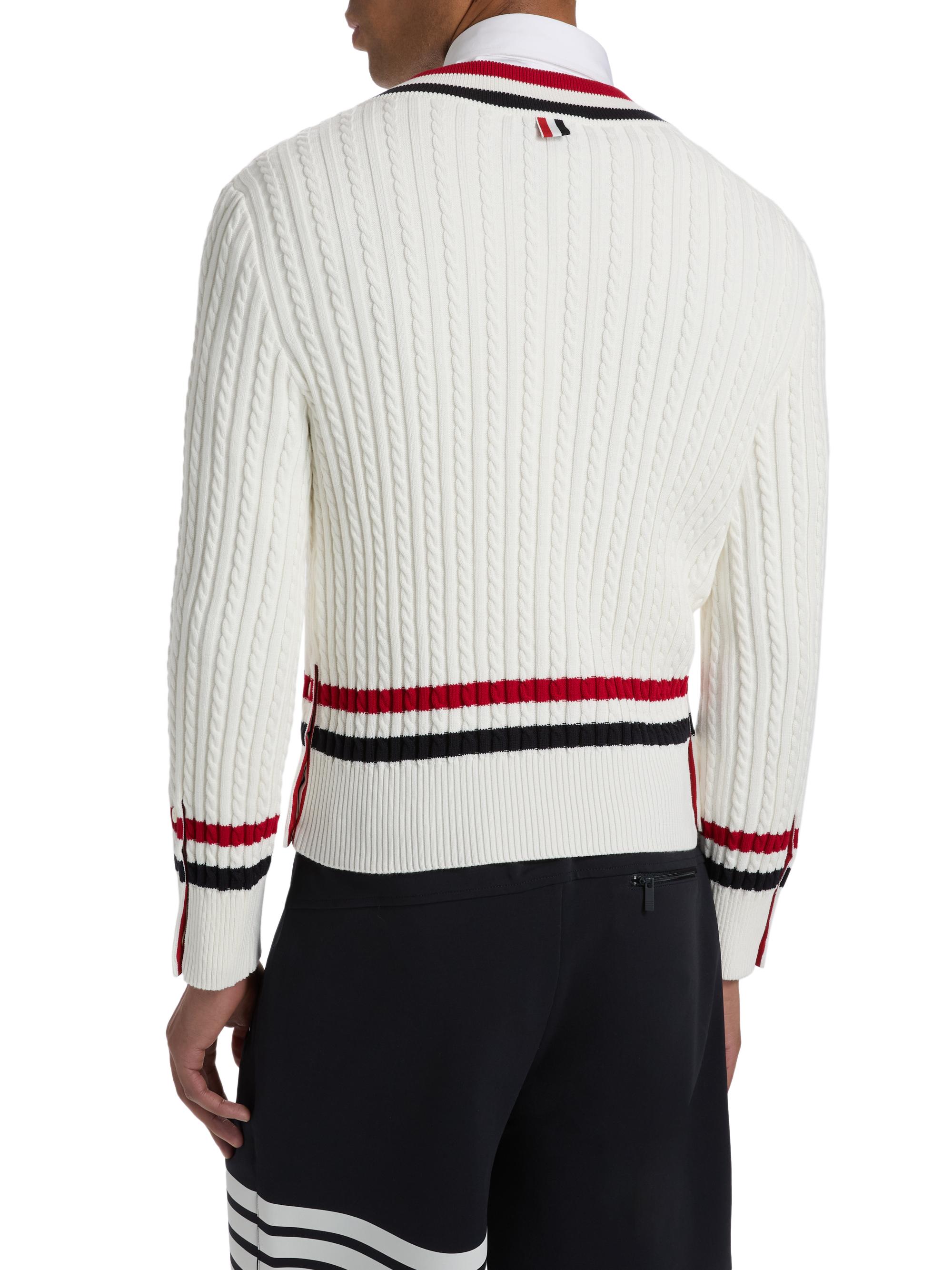 Thom Browne Cable-Knit Cotton Cricket Sweater | Saks Fifth Avenue