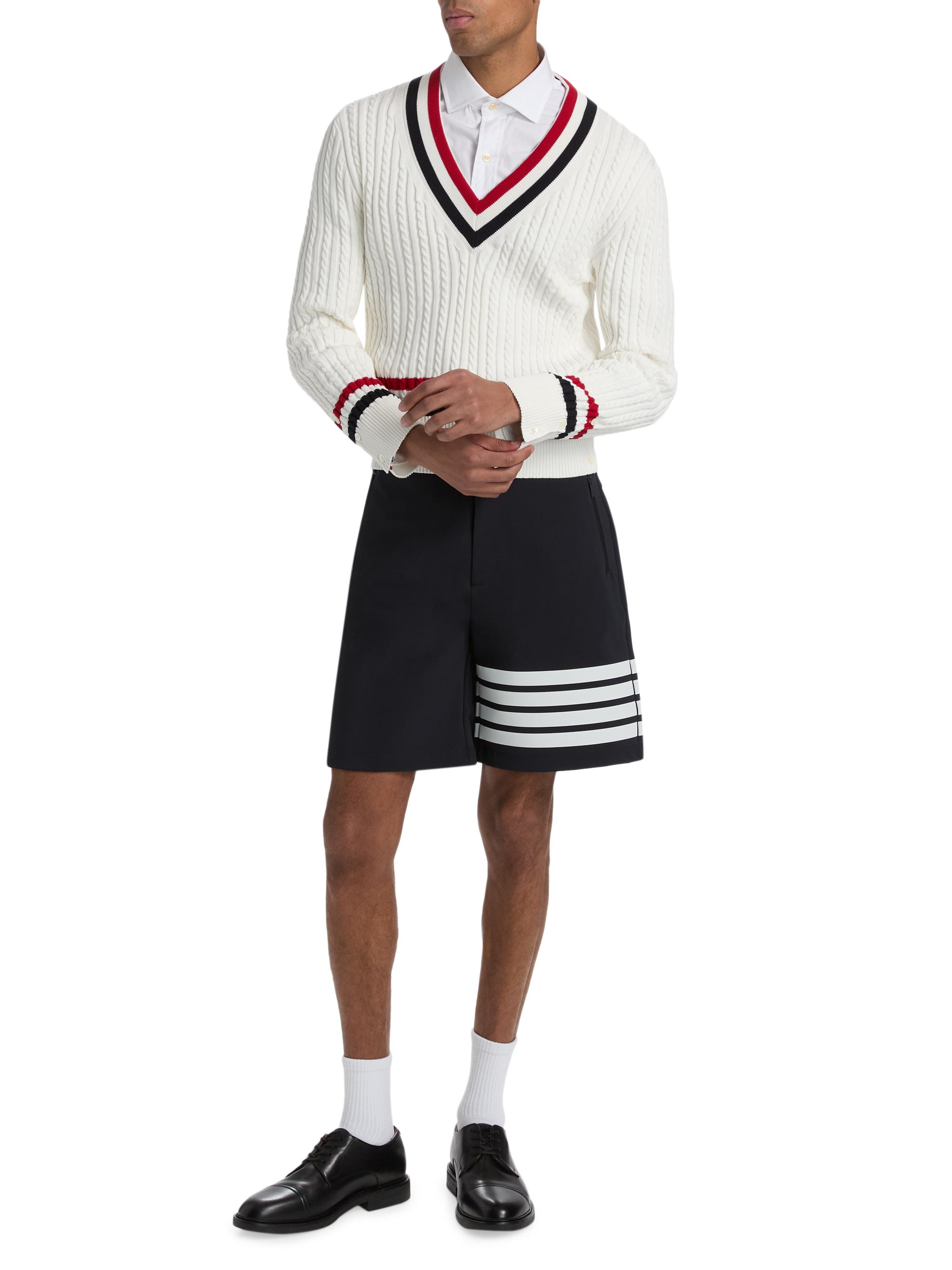 Thom Browne Cable-Knit Cotton Cricket Sweater | Saks Fifth Avenue