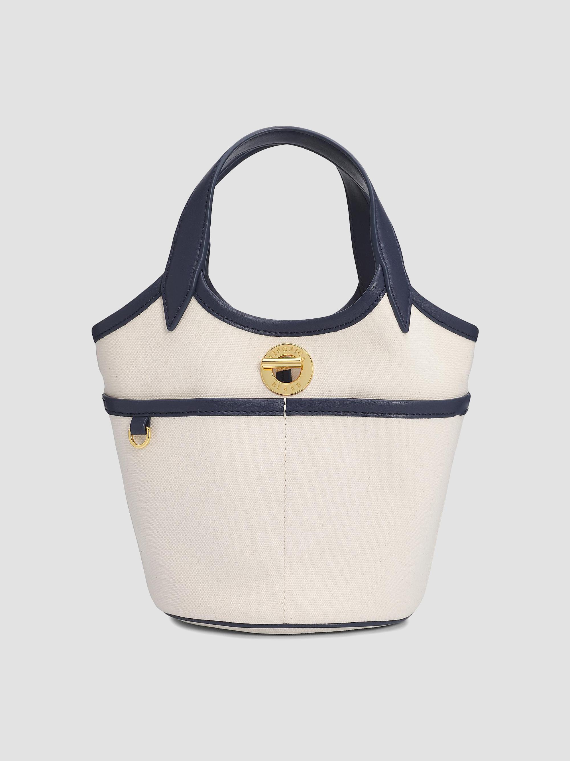Veronica Beard Women's Anchor Cotton Canvas Bucket Bag - Navy Ecru | Thumbnail 7