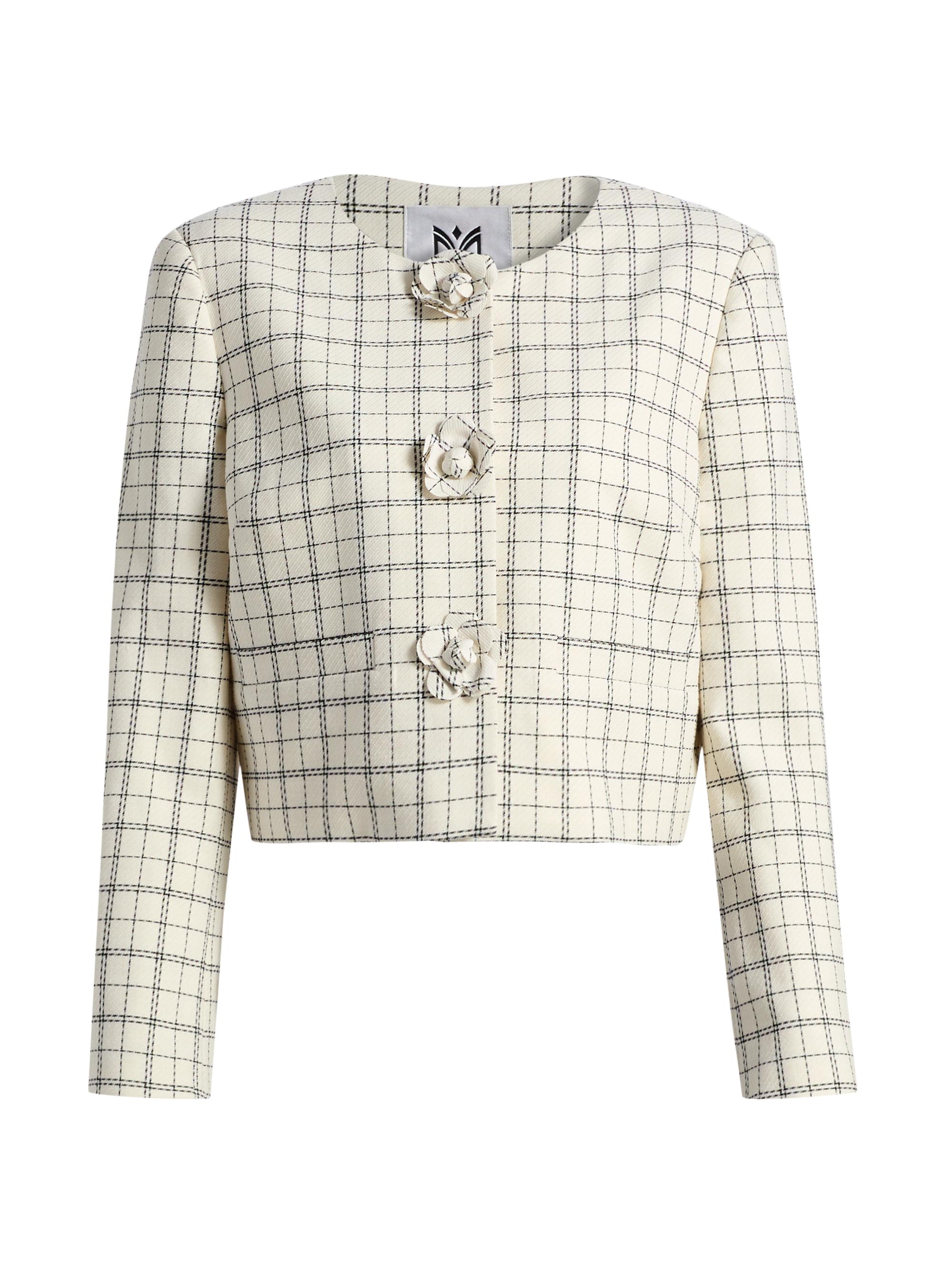 Milly Women's Mika Plaid Jacket - White Black