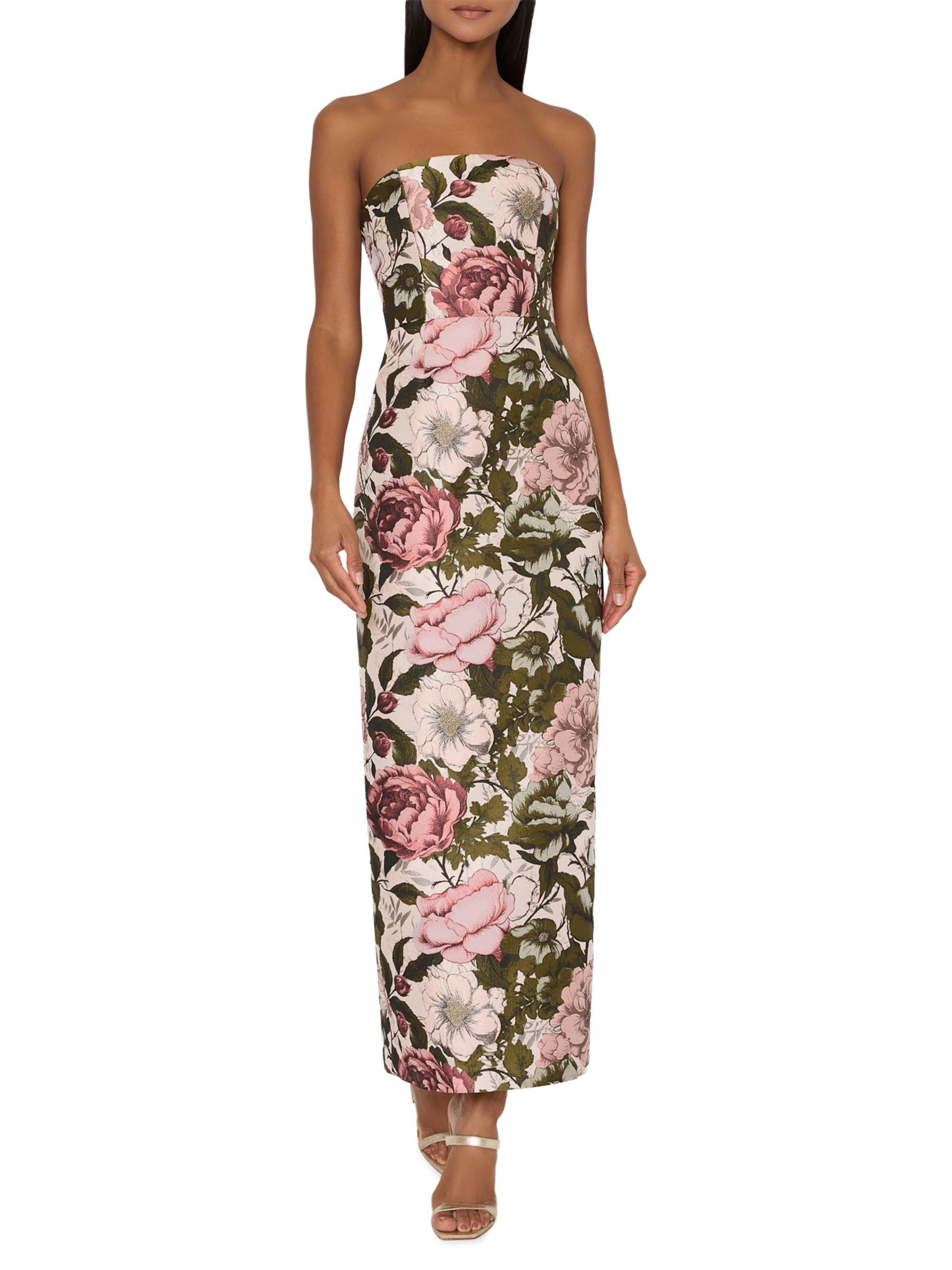 petite chiffon jacquard floral cut out maxi dress Sage Petite Ruffle Floral Jacquard Chiffon Maxi Dress