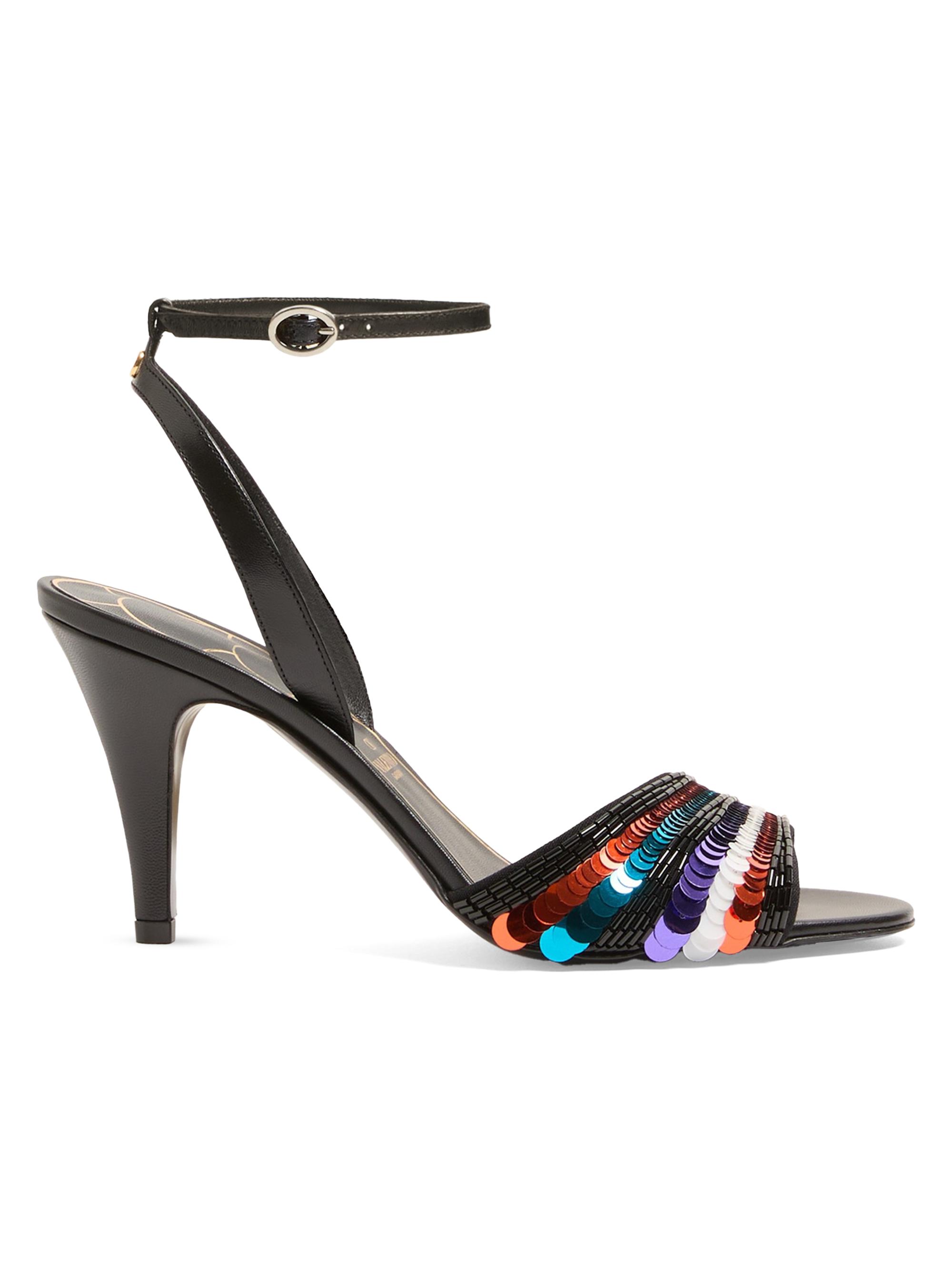 VALENTI Revo2 美品 Valentino Garavani Ladycrush 85MM Sandals with Sequin Embroidery