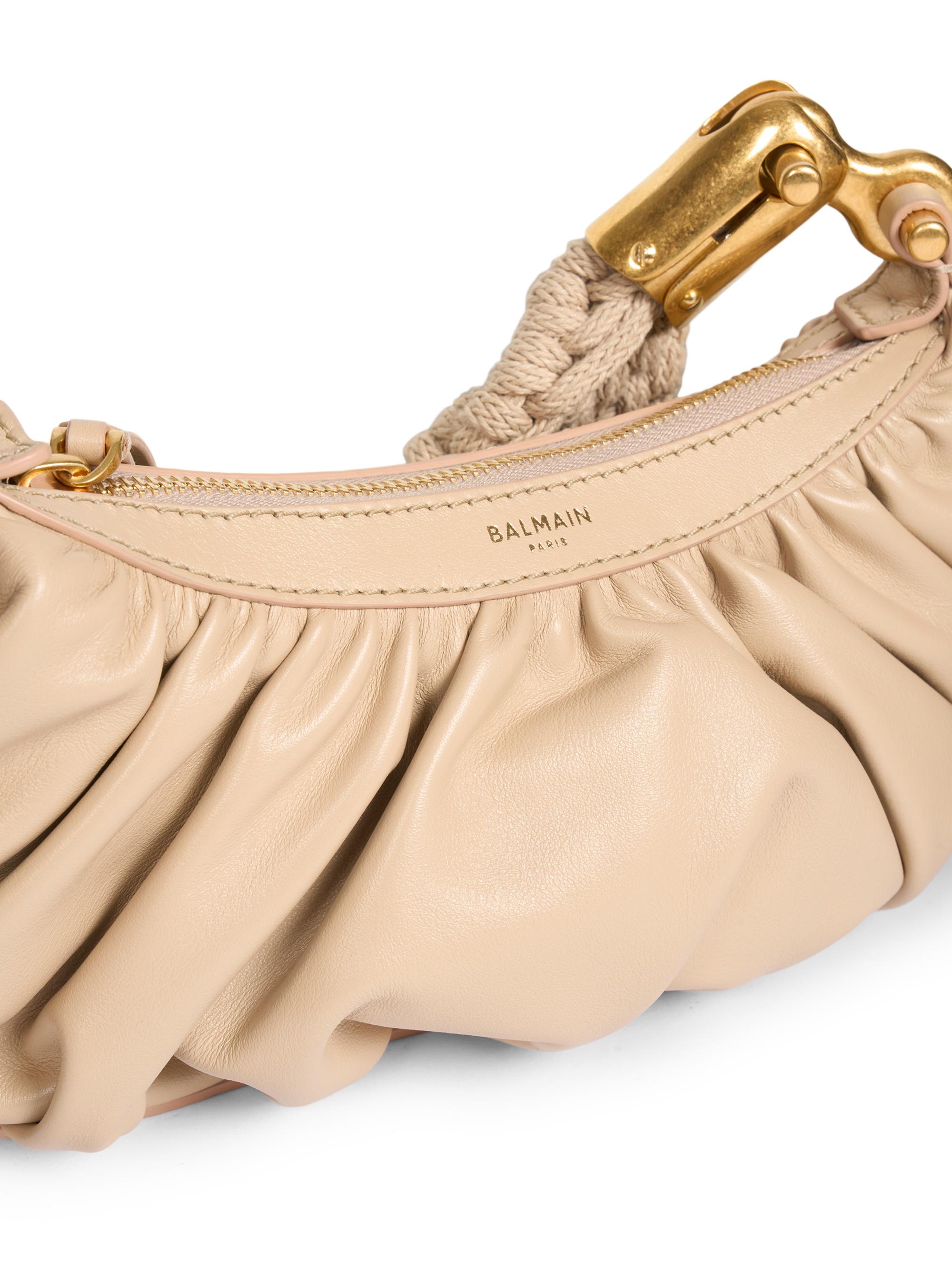 Balmain Ebene Mini Scrunched Leather Crossbody Bag | Saks Fifth Avenue