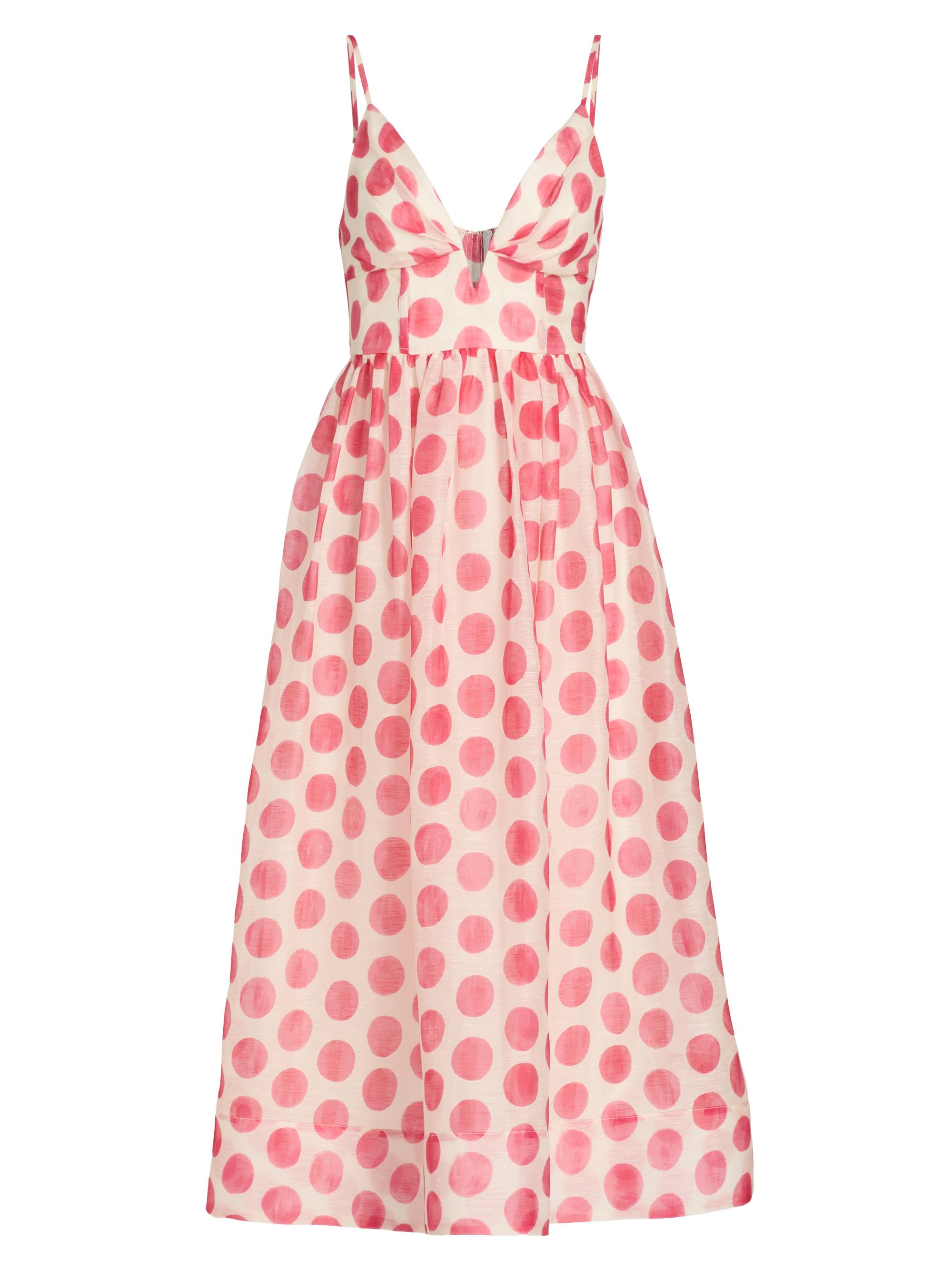 Cara Cara Women's Pero Polka Dot Organza Midi-Dress - Celeste Spot Pink