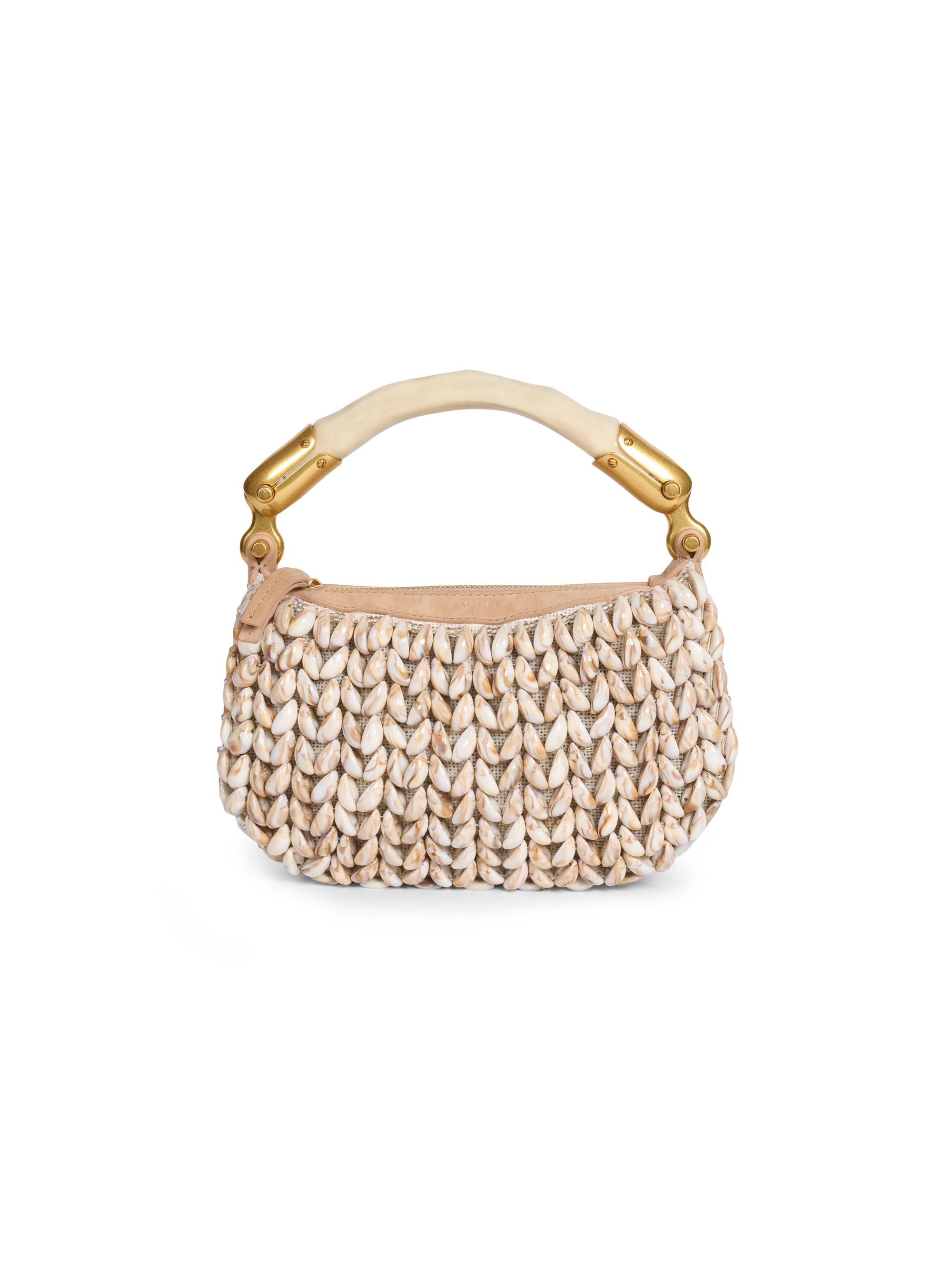 Balmain Women's Ebene Shell-Embroidered Mini Bag - Shell