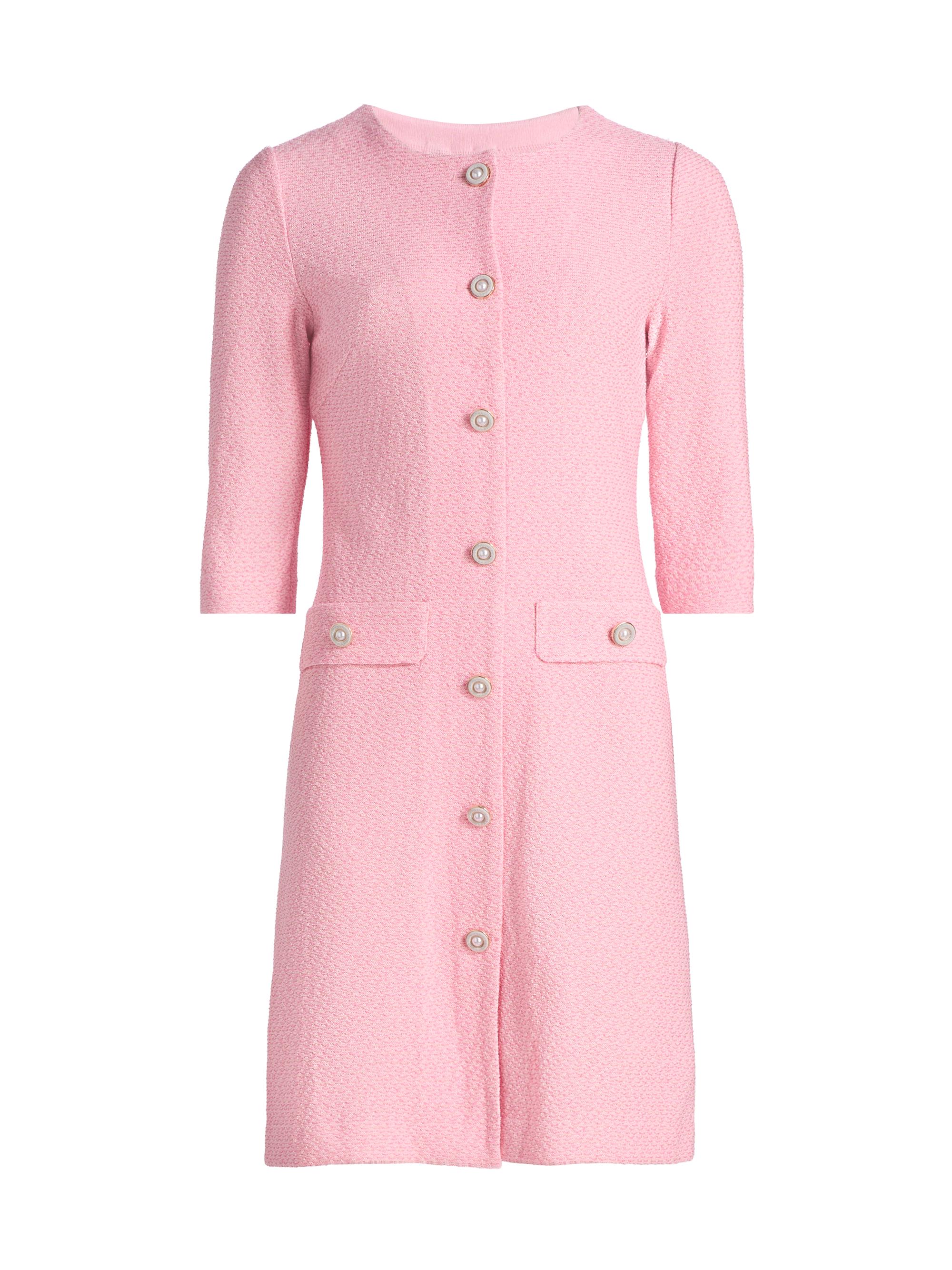 Misook Women's Tweed Knit Sheath Knee-Length Dress - Cherry Blossom Multi