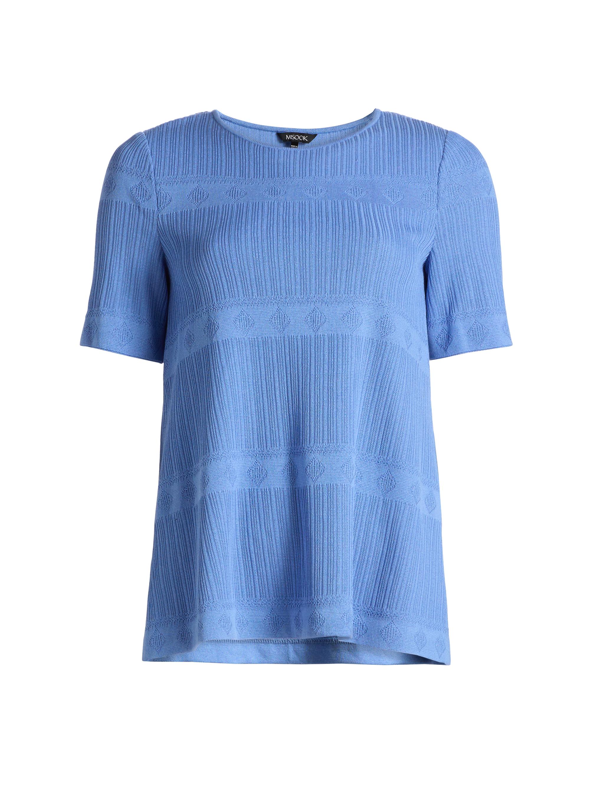 Misook Women's Textured Knit T-Shirt - Tranquil Blue