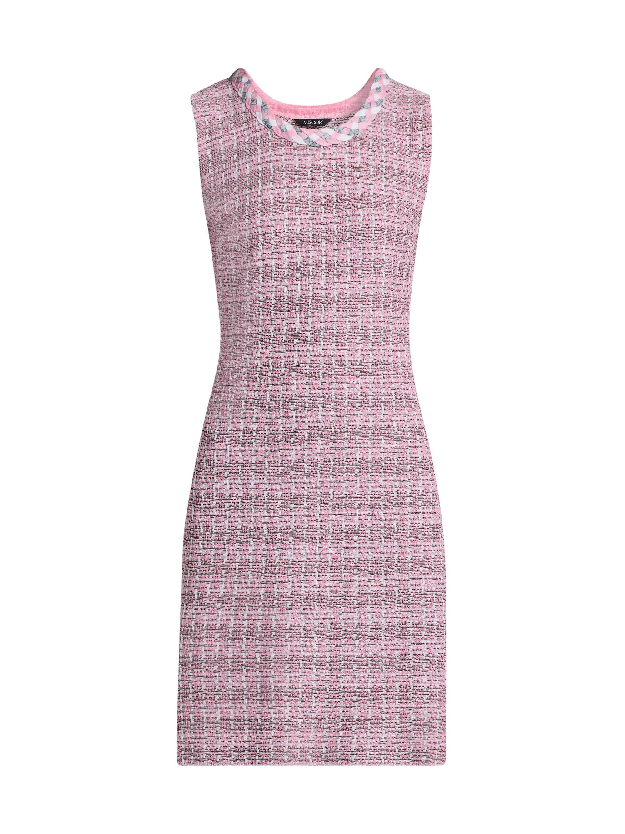 Misook Women's Tweed Knit Sheath Minidress - Pink Parfait Multi