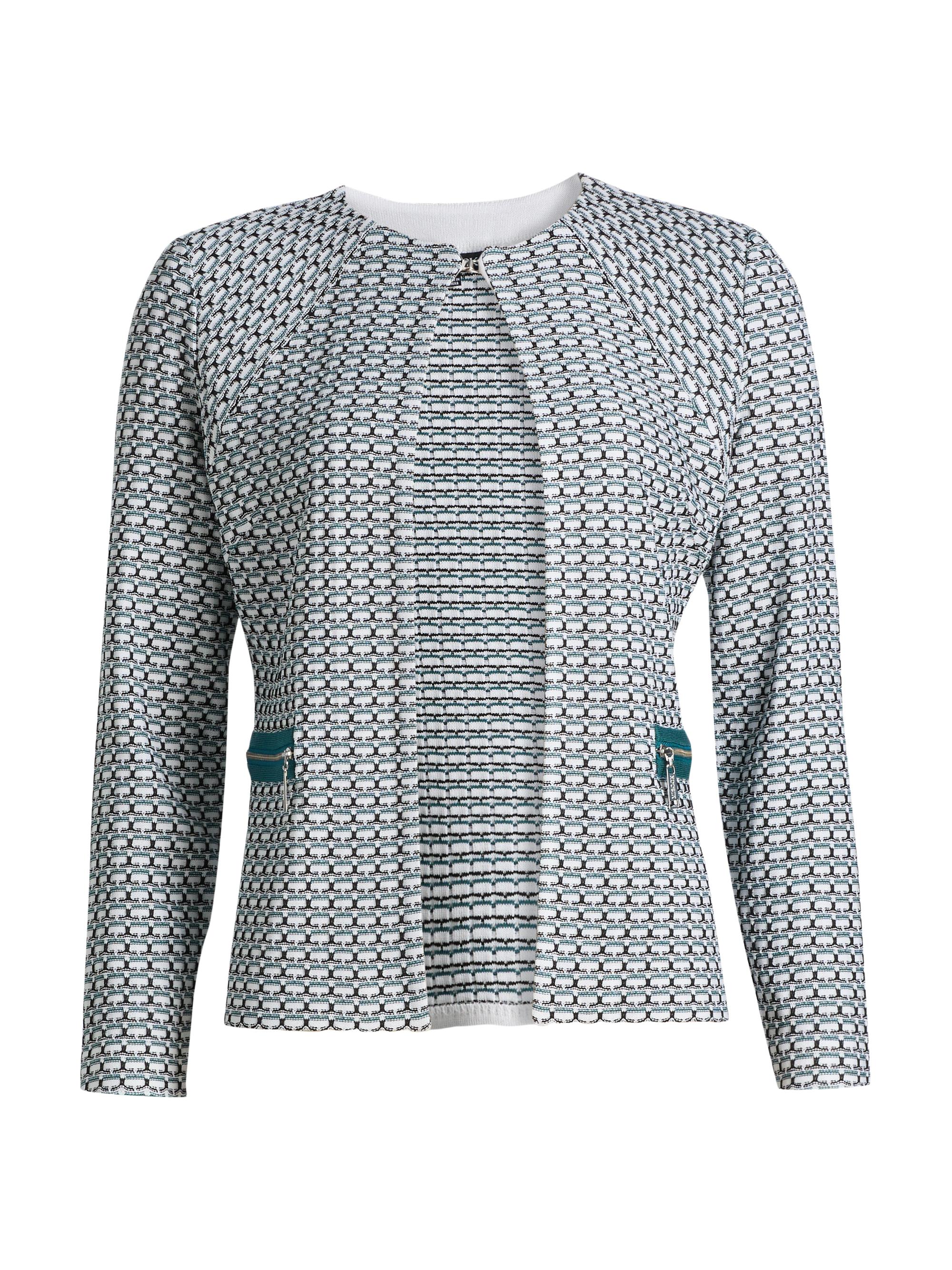 Basketweave Knit Fitted Jacket