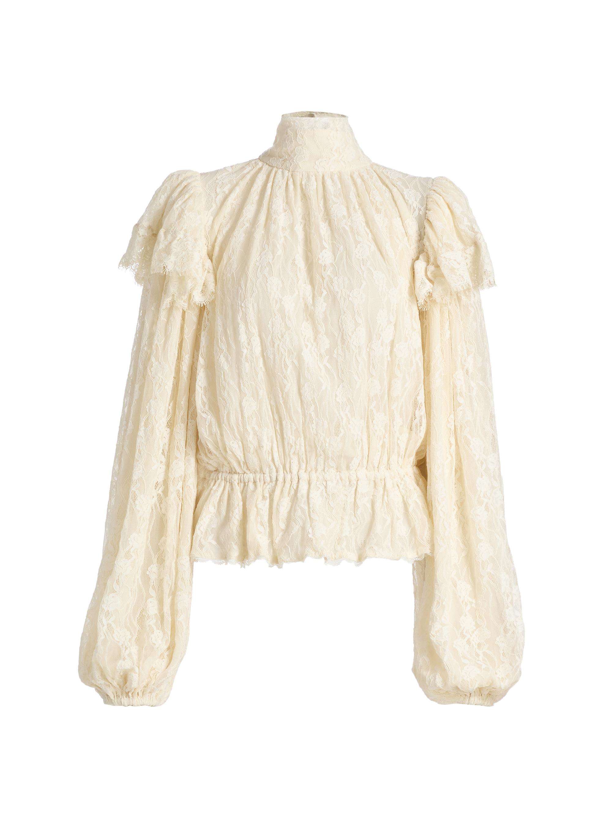 Outlander x Ronny Kobo Jaycie Lace Peplum Top