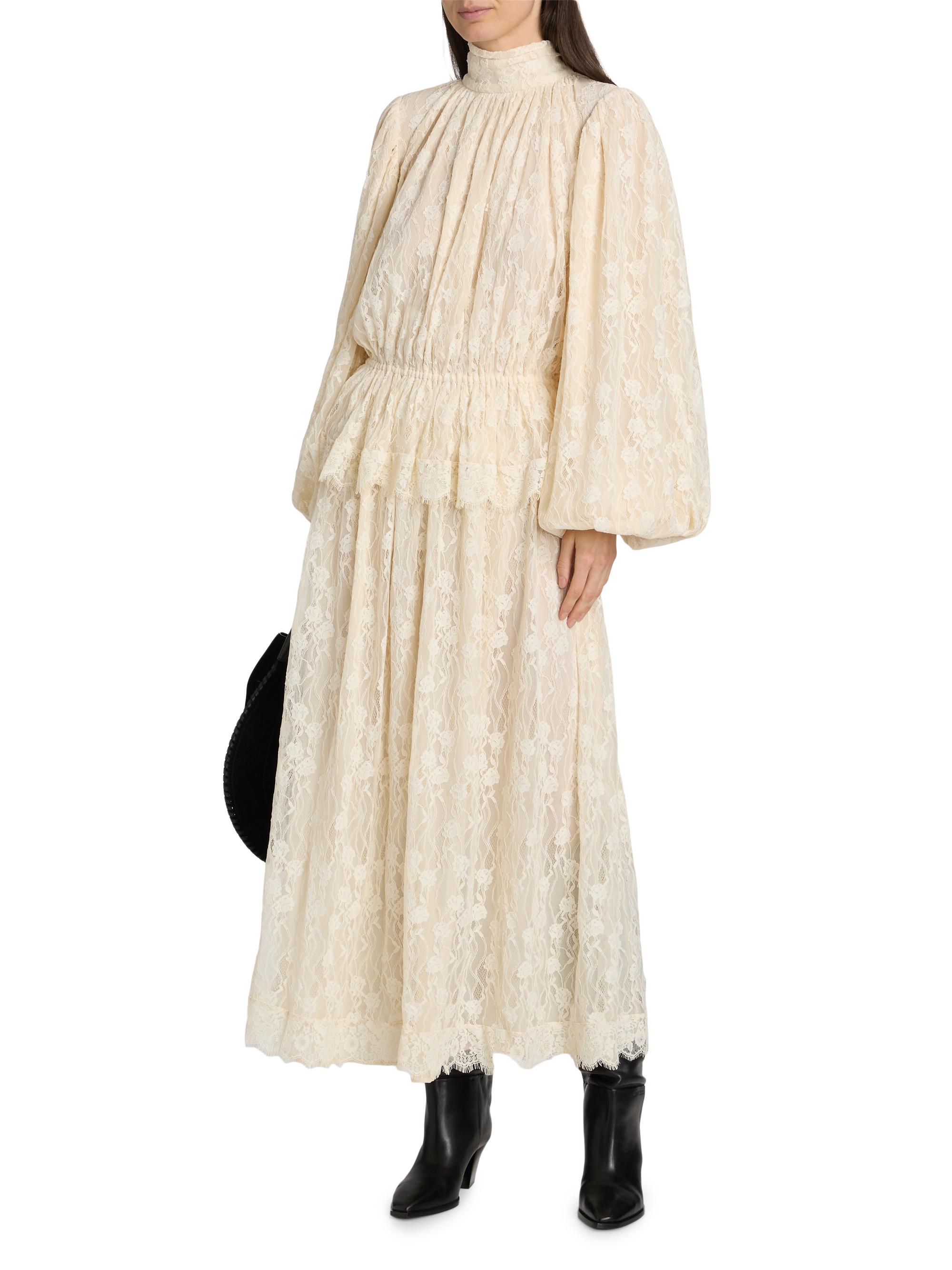 off shoulder sheer dress Shimmer Off-Shoulder Halter Dress with Sheer Long Sleeves 36 main image 1