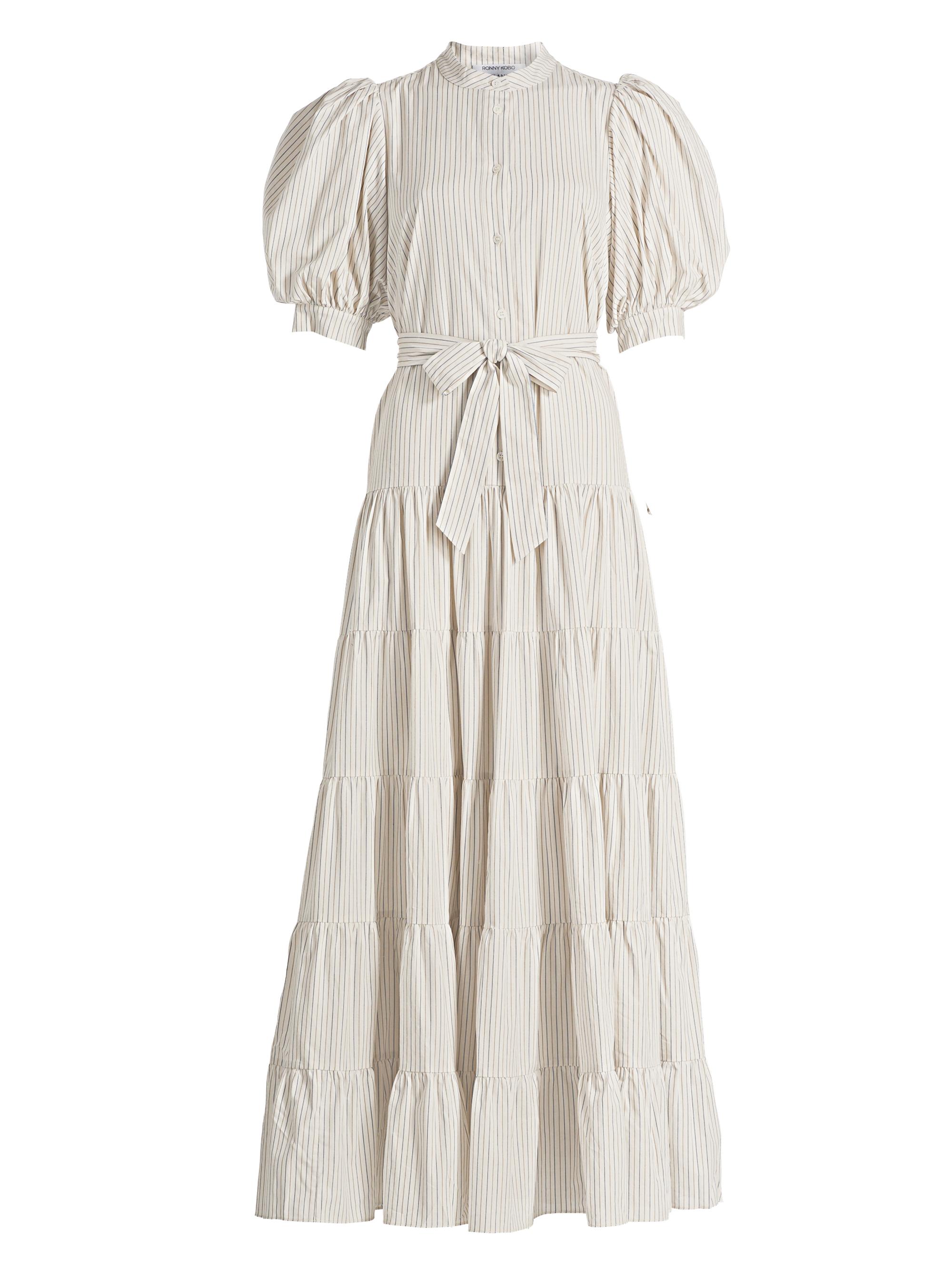 Ronny Kobo Women's Outlander x  McDermott Poplin Maxi Shirtdress - Outlander Stripe