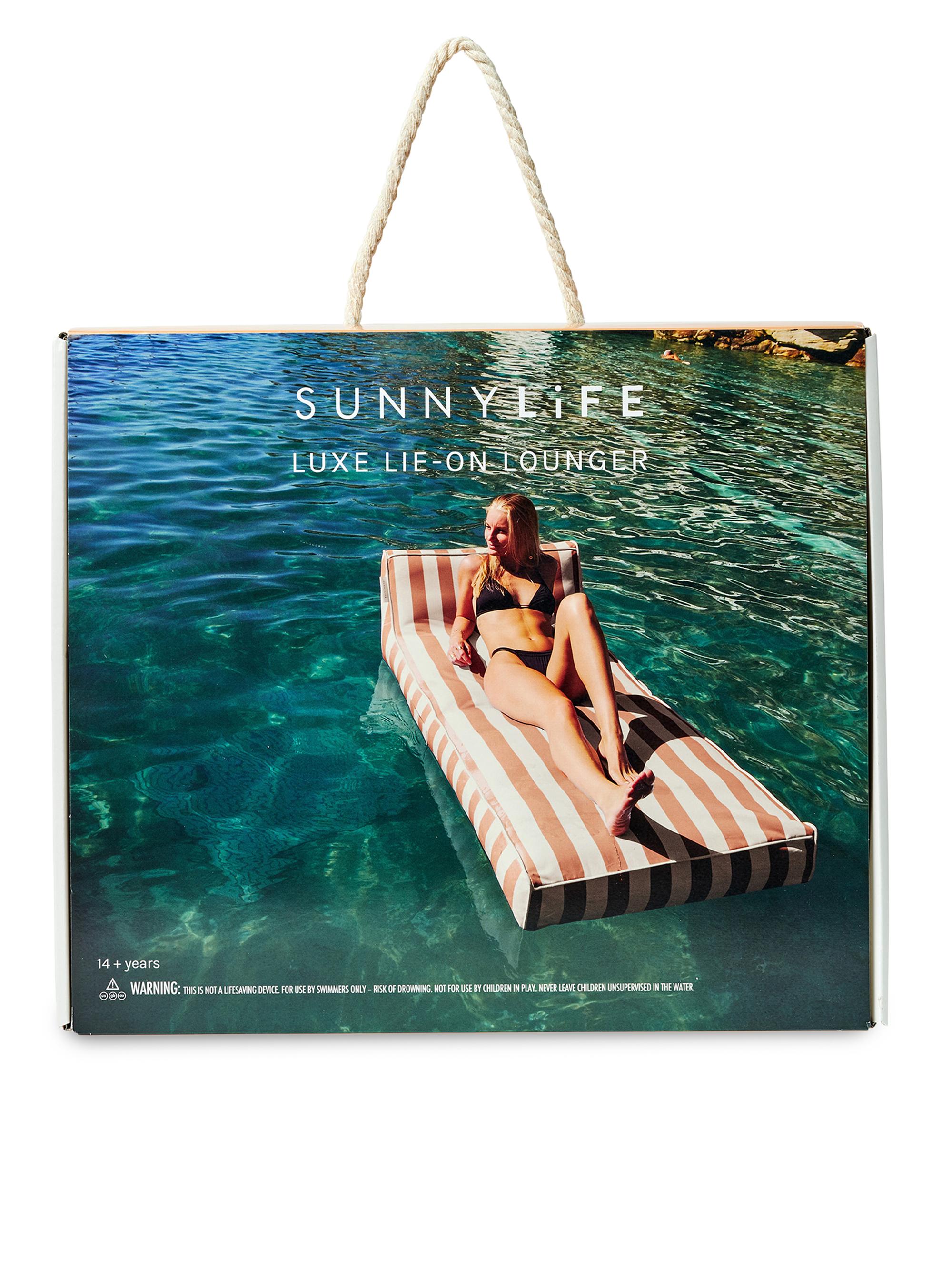 Sunnylife Seagrass Stripe Luxe Lie-On Lounger - Orange | Thumbnail 4