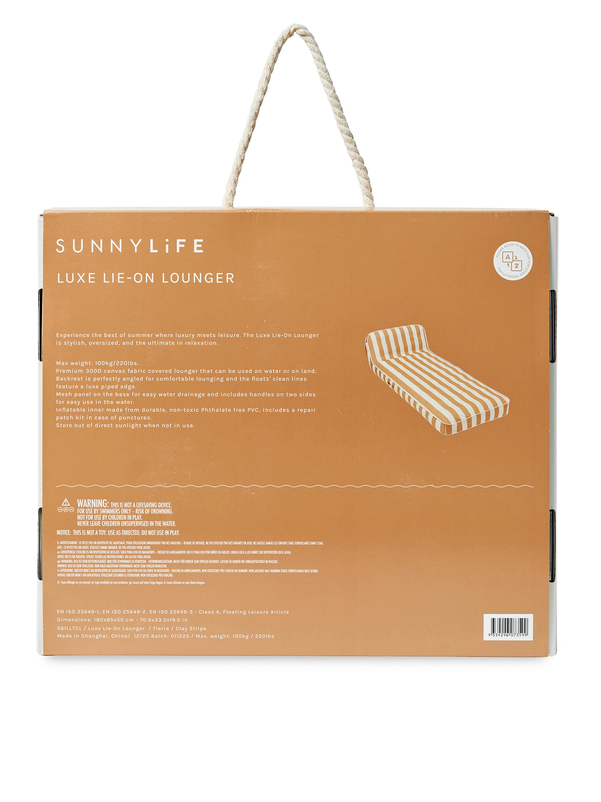 Sunnylife Seagrass Stripe Luxe Lie-On Lounger - Orange | Thumbnail 5