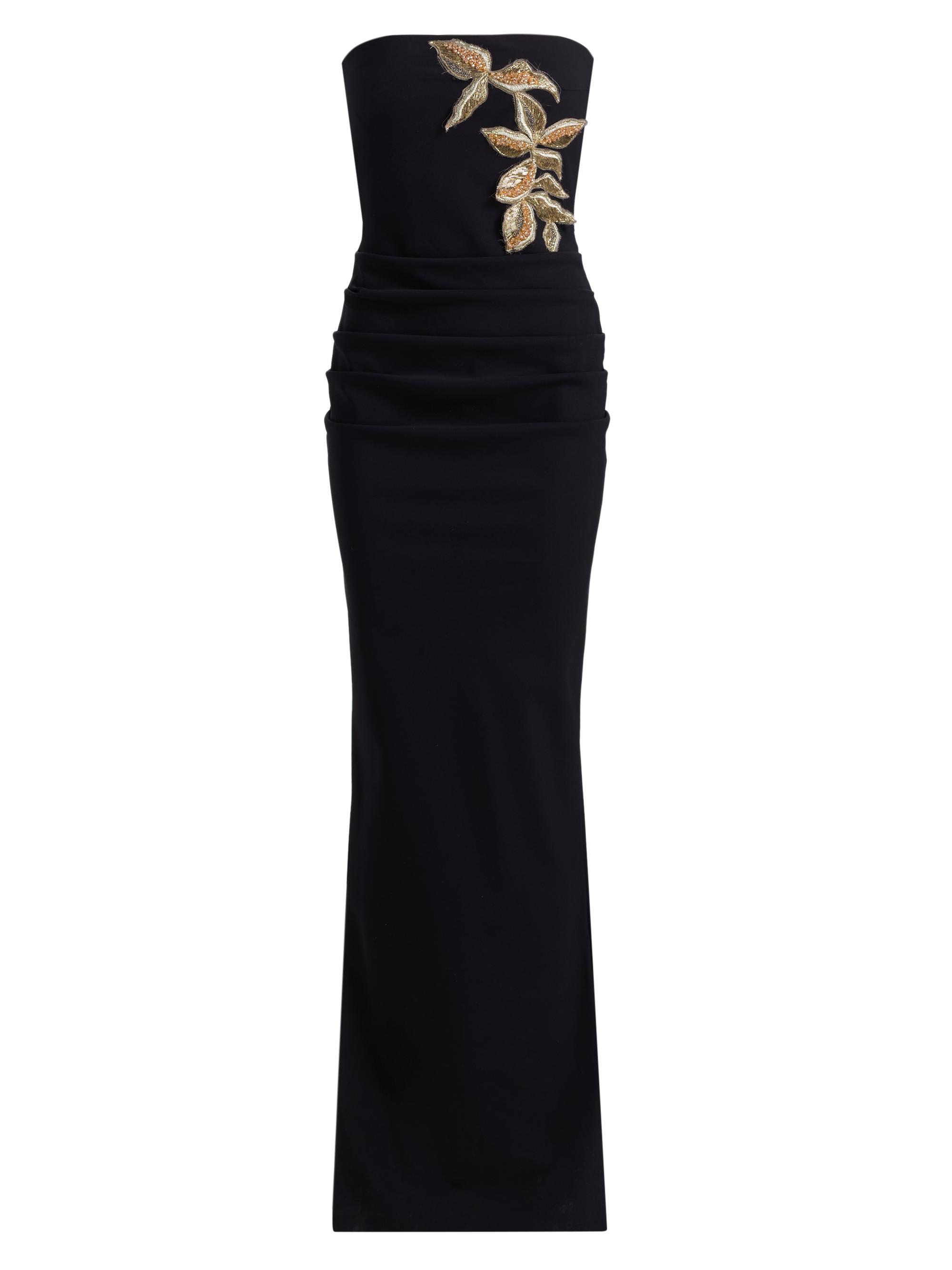 Chiara Boni La Petite Robe Women's Nitra Beaded Embroidered Strapless Gown - Black