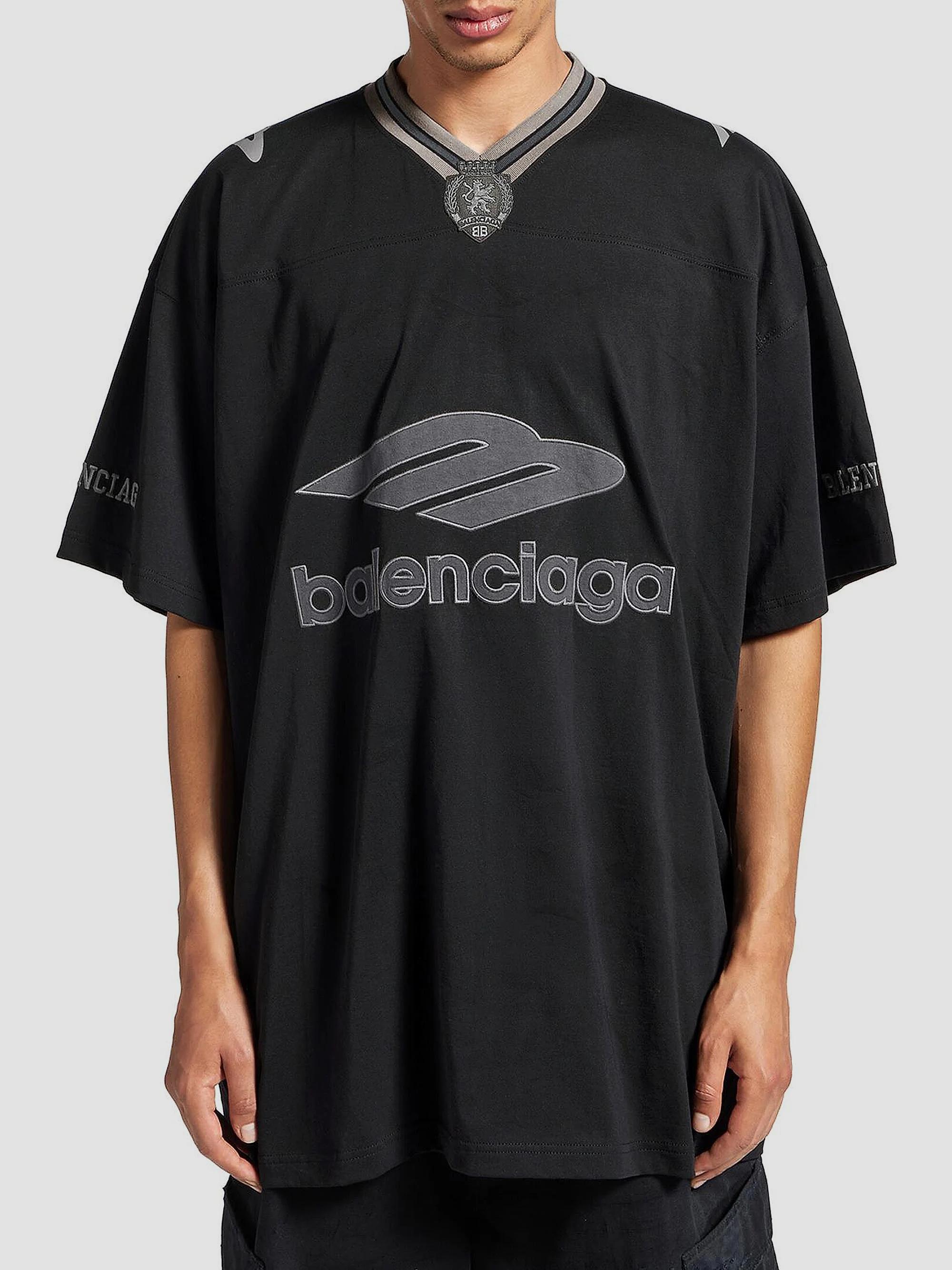 Balenciaga 3B Football V-Neck Oversized T-Shirt | Saks Fifth Avenue
