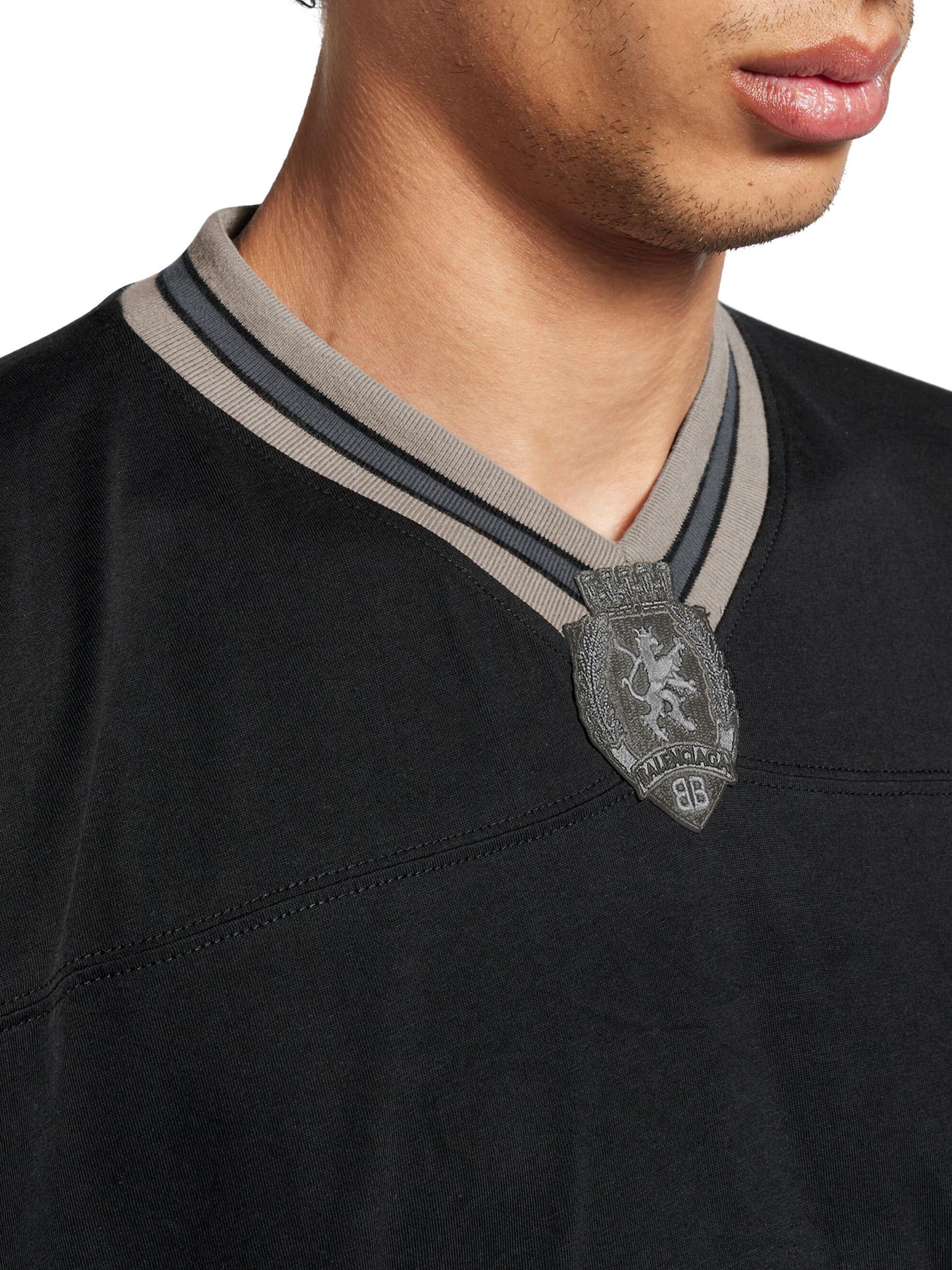Balenciaga 3B Football V-Neck Oversized T-Shirt | Saks Fifth Avenue