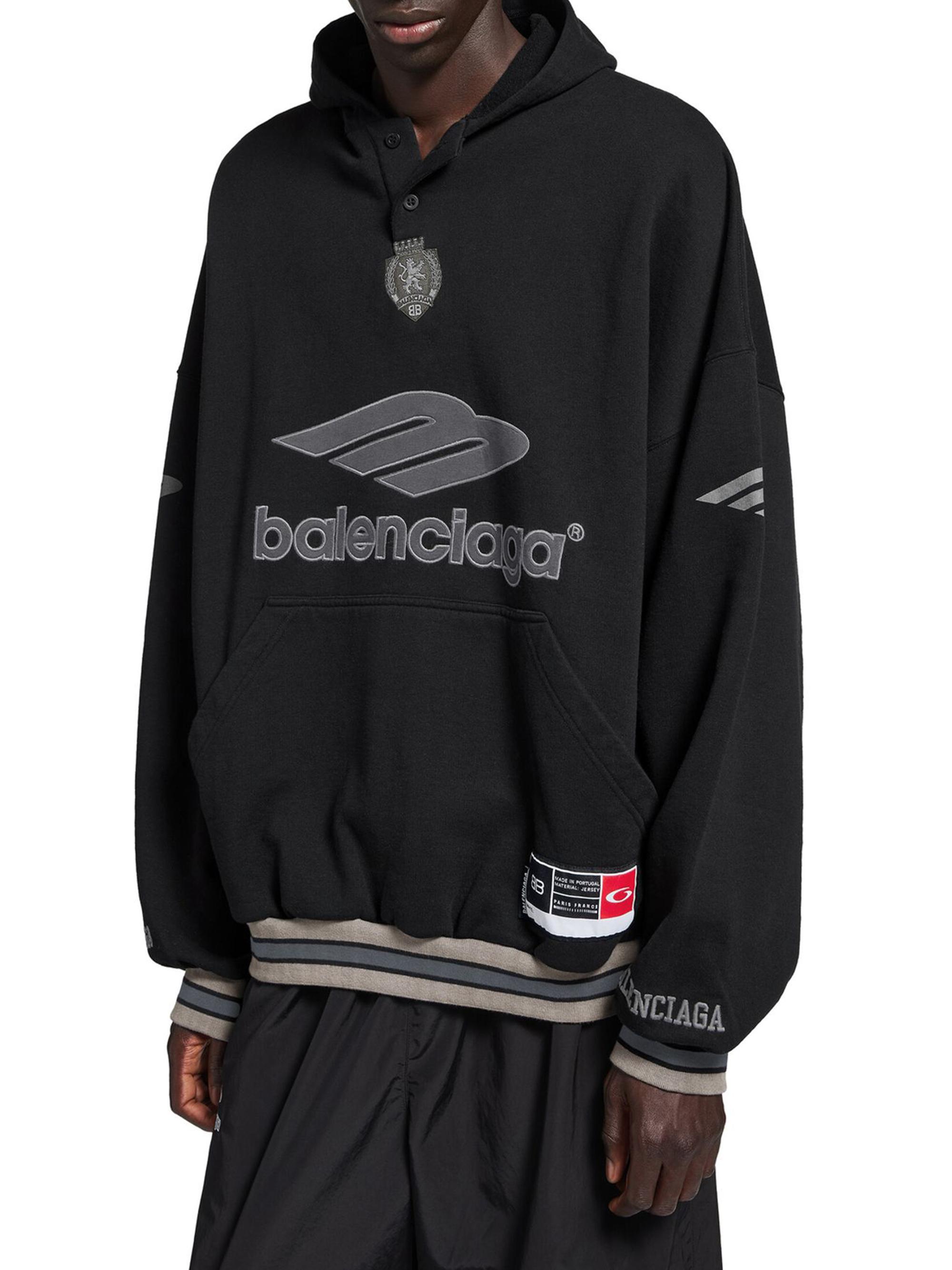 Balenciaga 3B Football Polo Hoodie | Saks Fifth Avenue