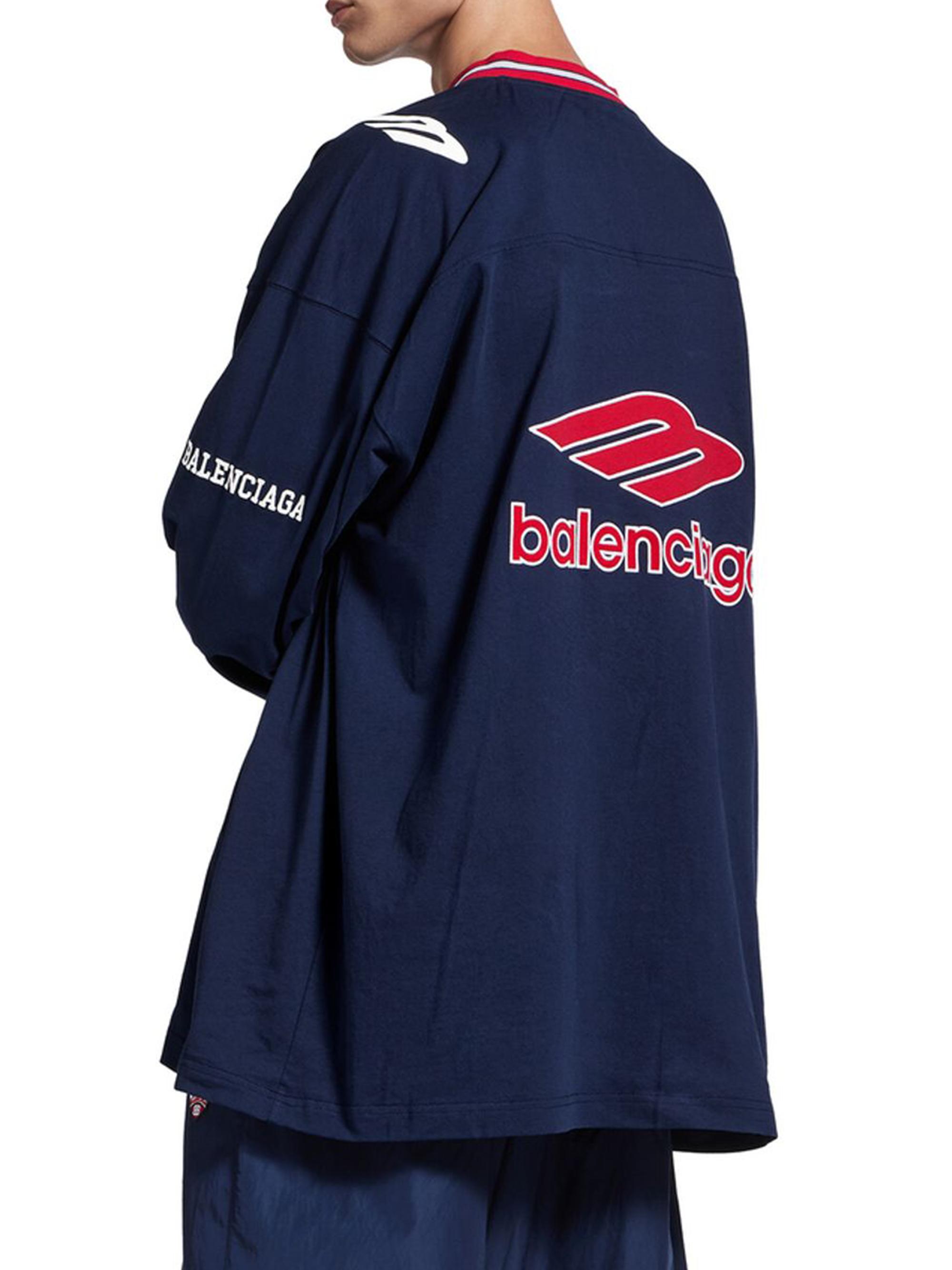 Balenciaga 3B Football Long Sleeve V-Neck T-Shirt | Saks Fifth Avenue