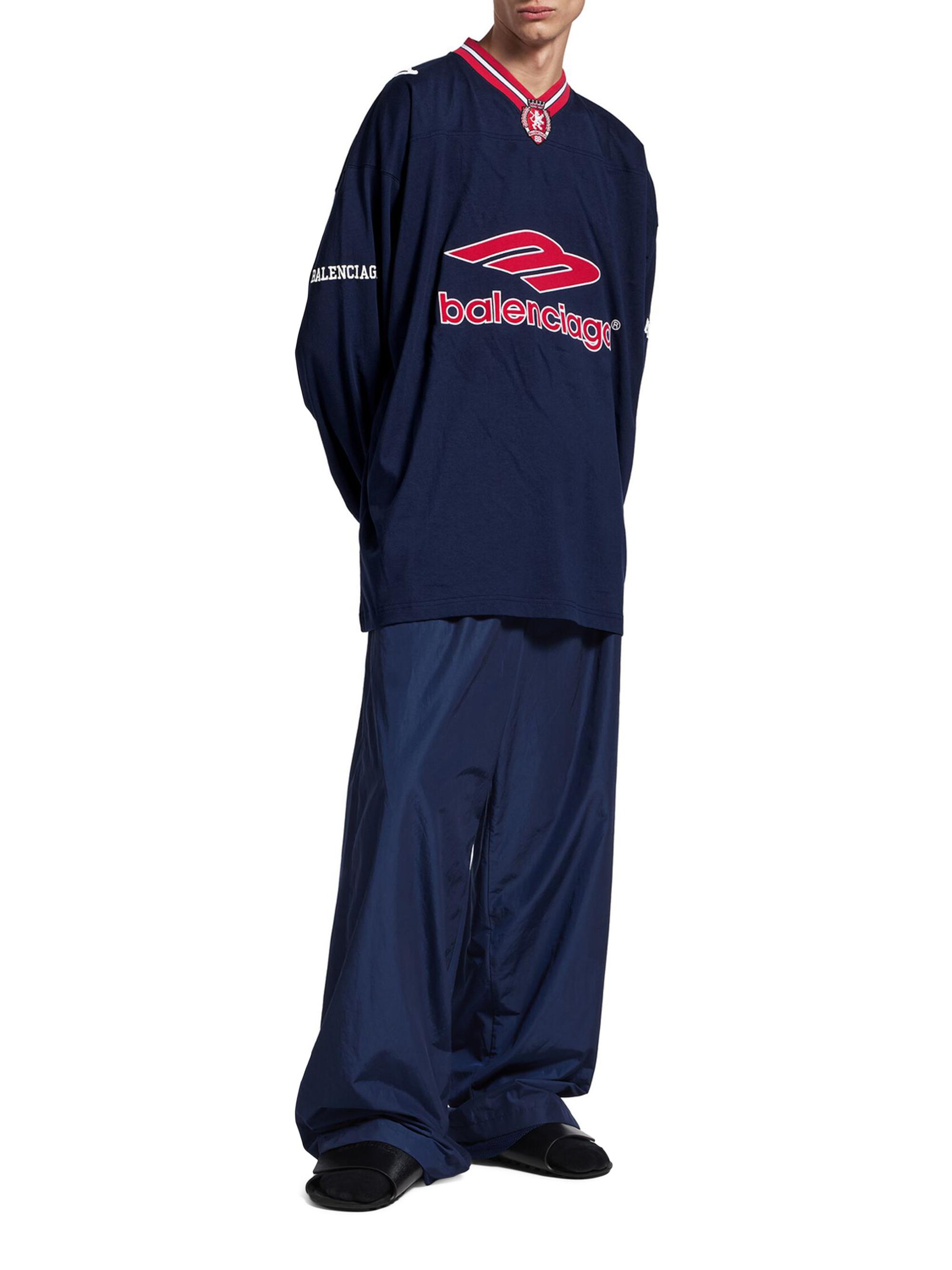 Balenciaga 3B Football Long Sleeve V-Neck T-Shirt | Saks Fifth Avenue