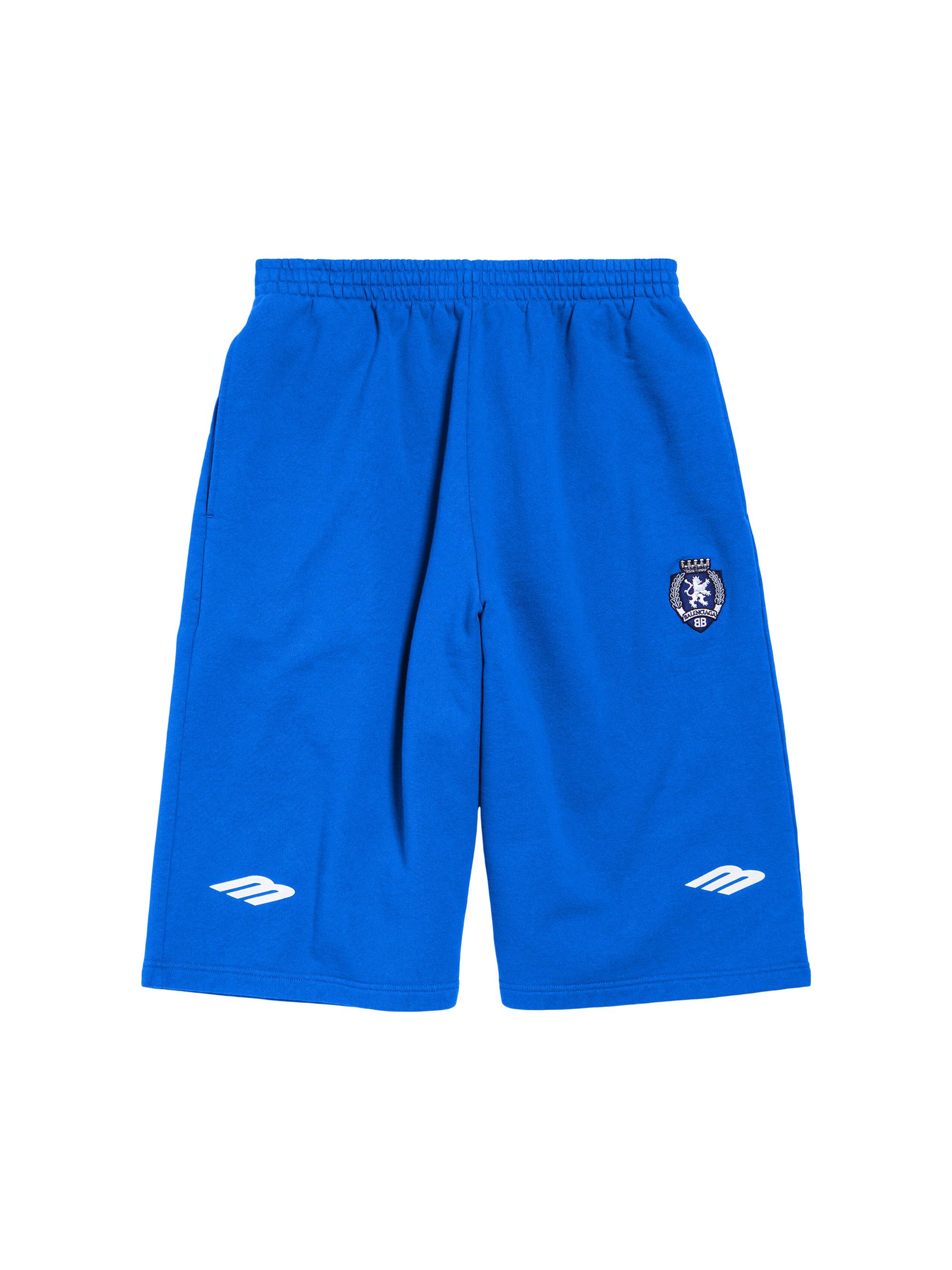 Balenciaga Men's 3B Football Large Shorts - Royal Blue White