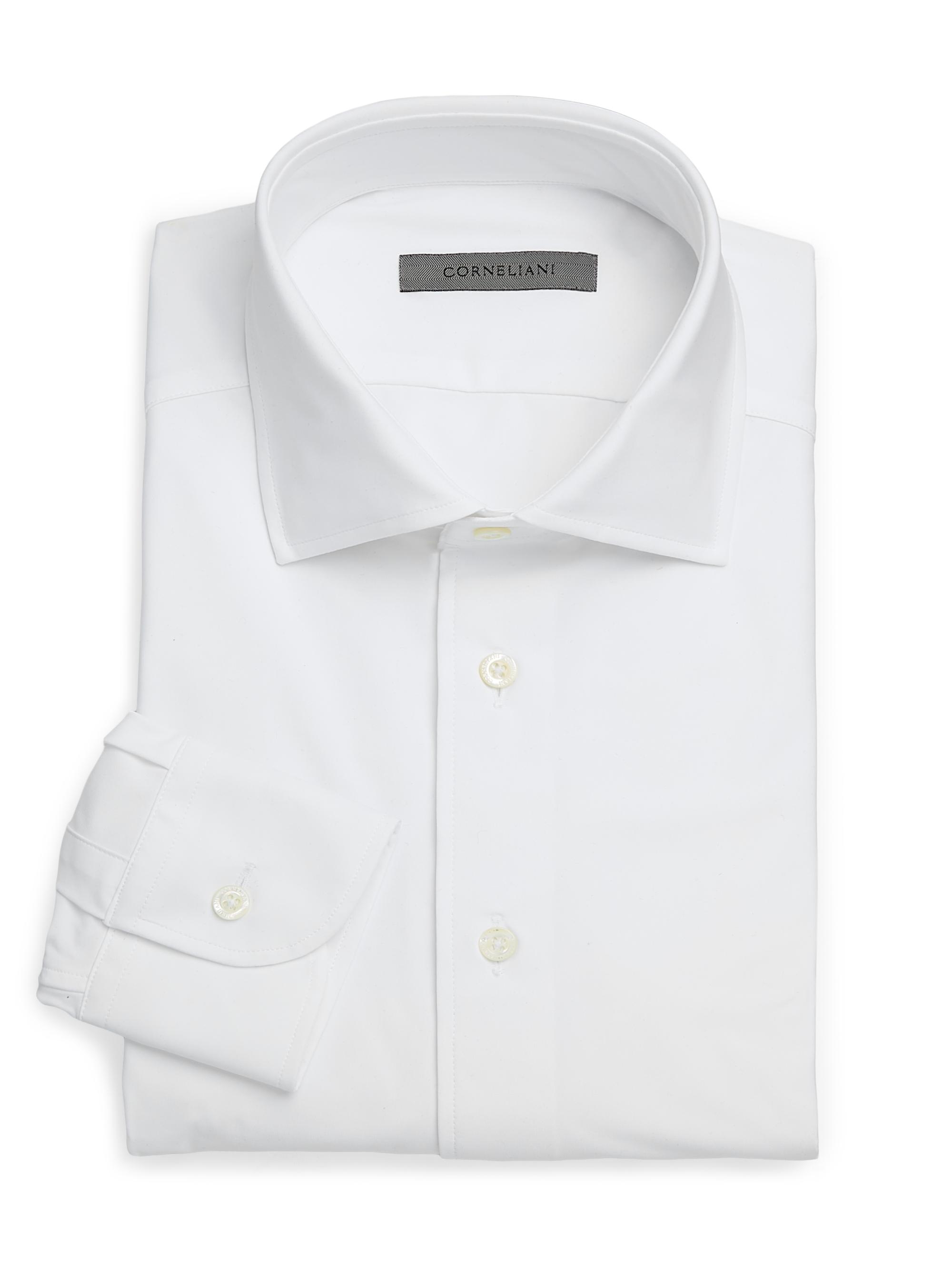 Corneliani Men's Performance Stretch-Nylon Shirt - White