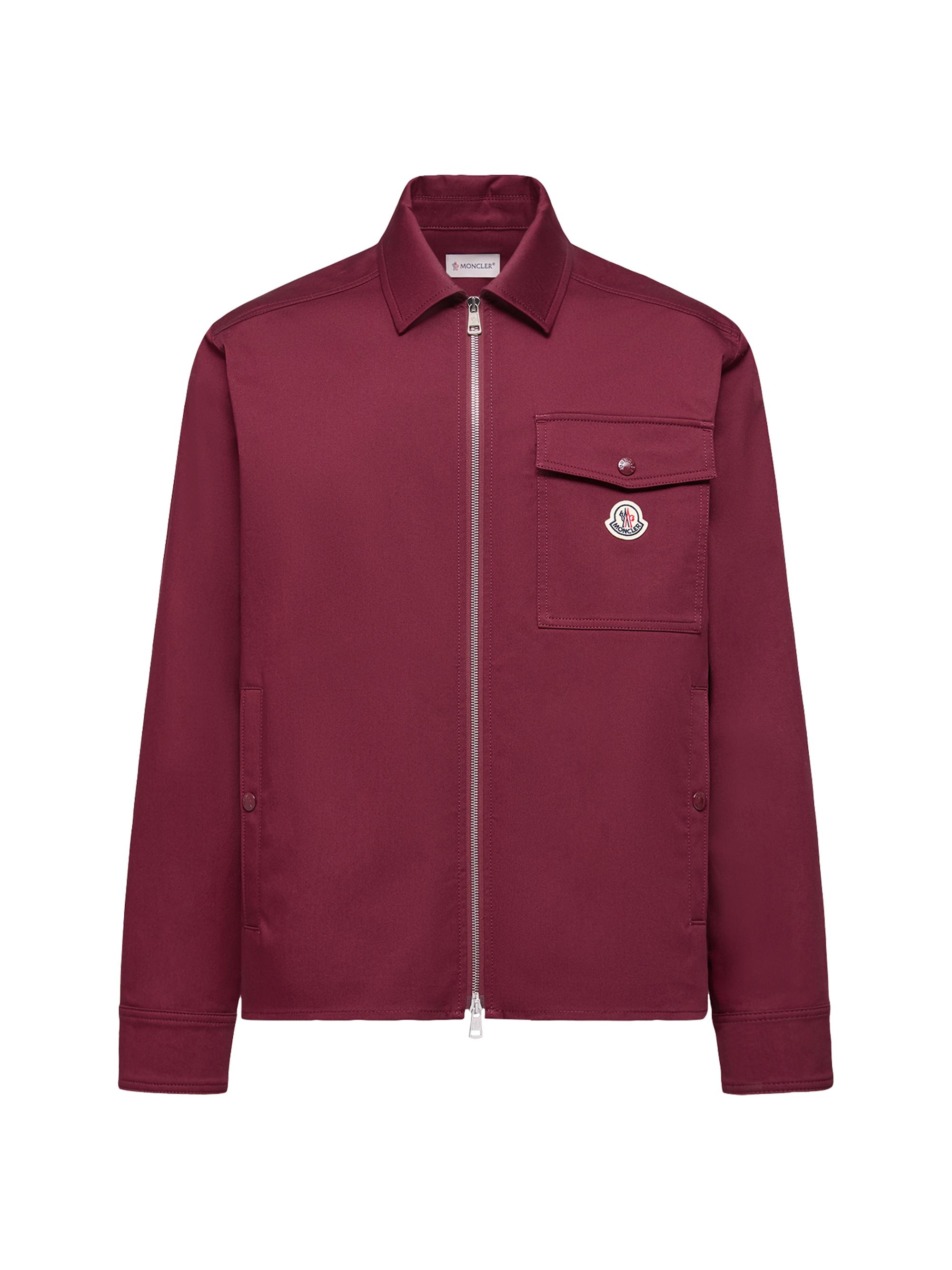 Moncler Men's Jacket in Cotton Gabardine - Burgundy