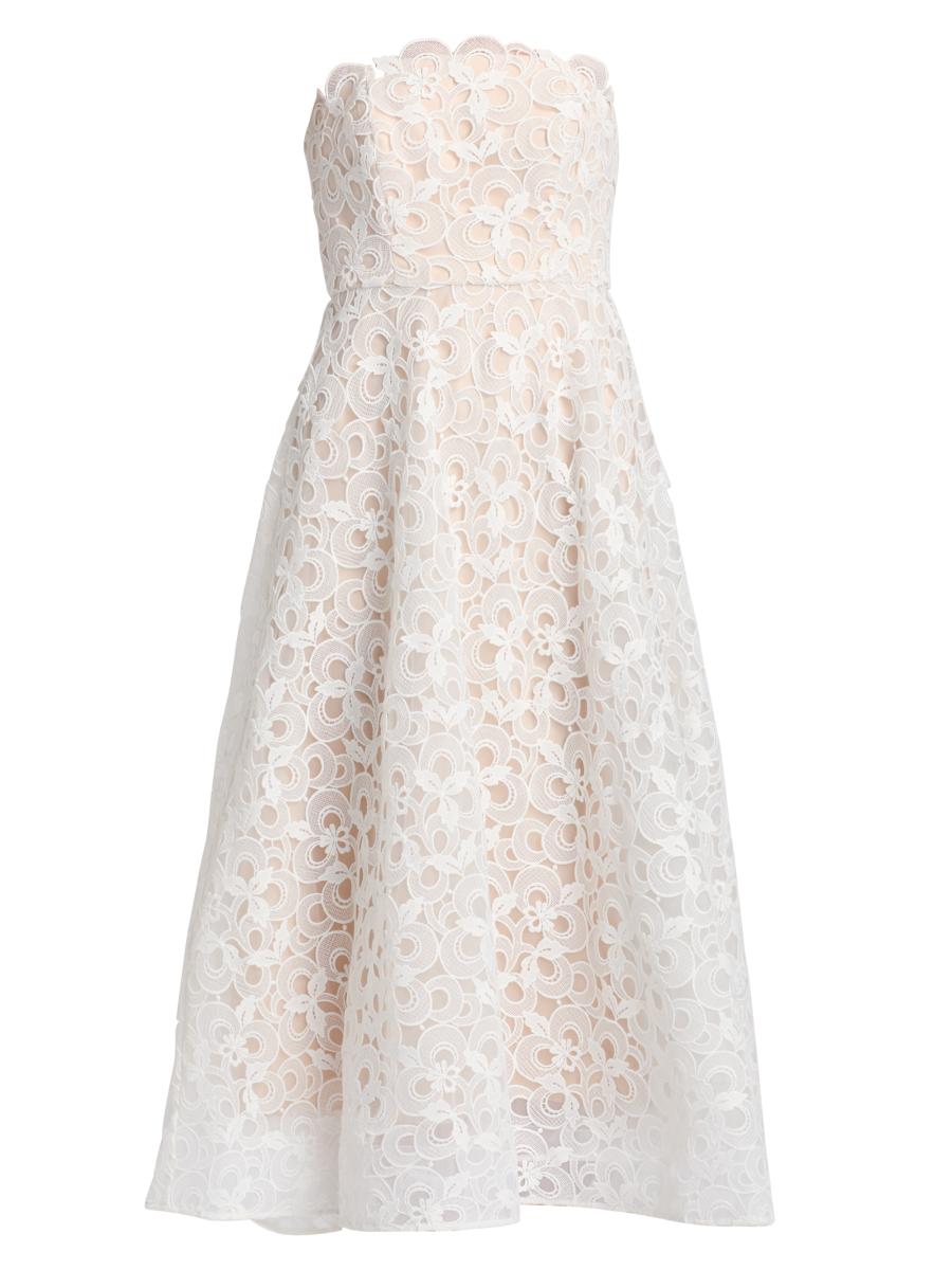 Milly Women's Petunia Lace Organza Gown In White