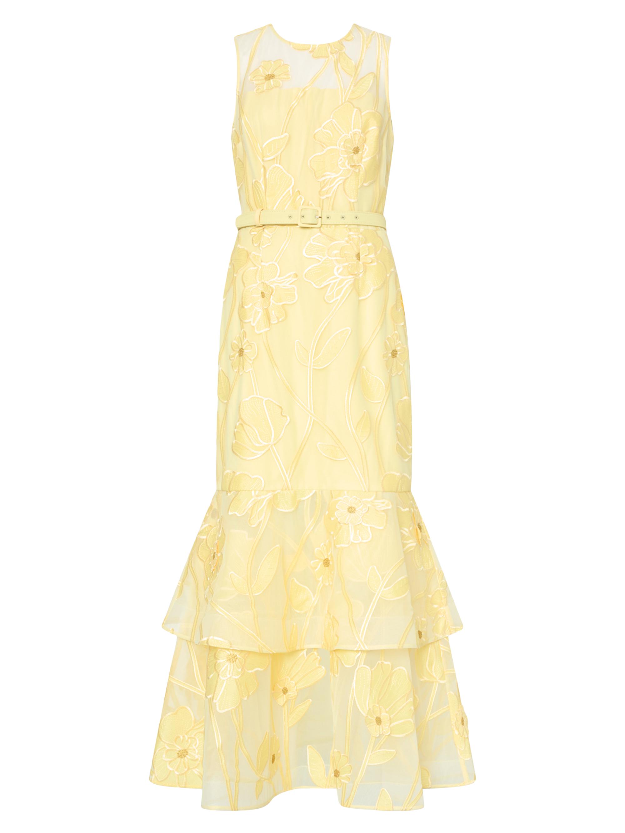 Milly Women's Anna Grand Fleur Sleeveless Evening Dress - Lemon