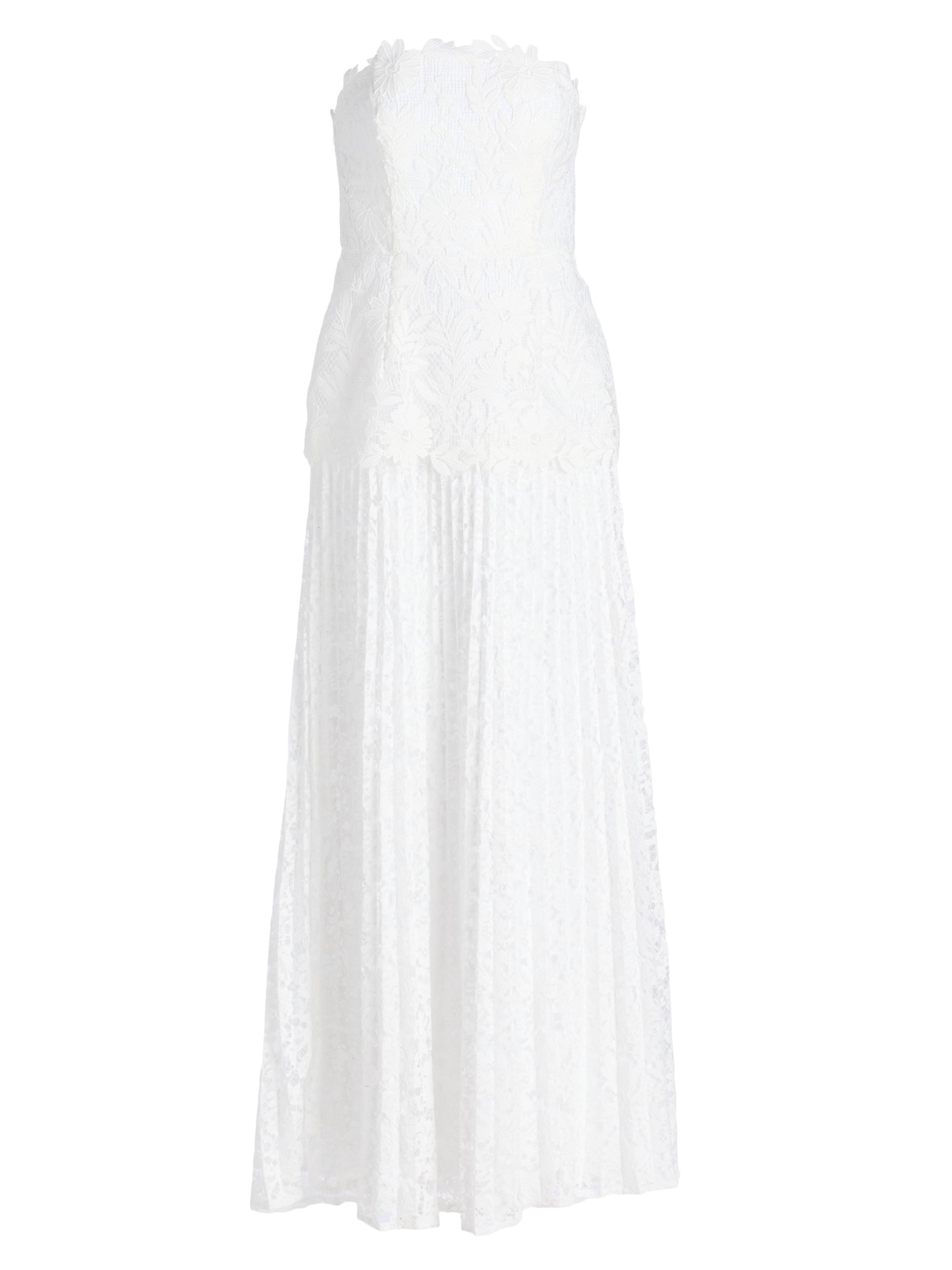 Milly Women's Norelle Lace Strapless Maxi Dress - White