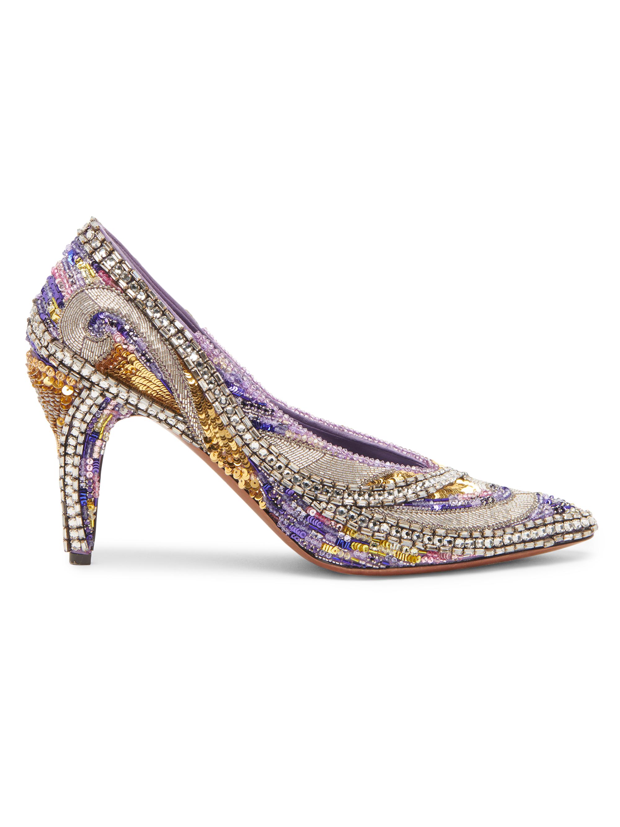 Versace Women's 90MM Embellished Point-Toe Pumps - Purple