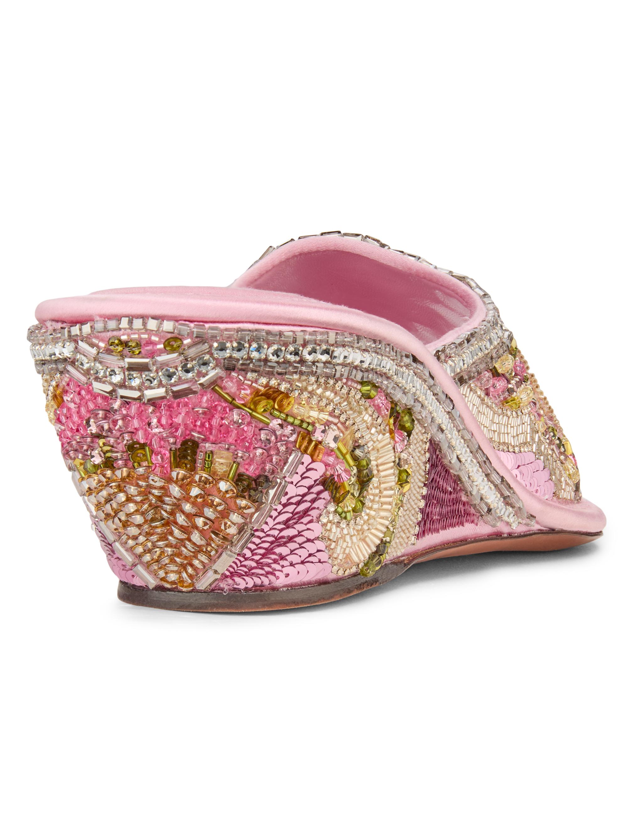 Versace 50MM Beaded Mule Wedges | Saks Fifth Avenue