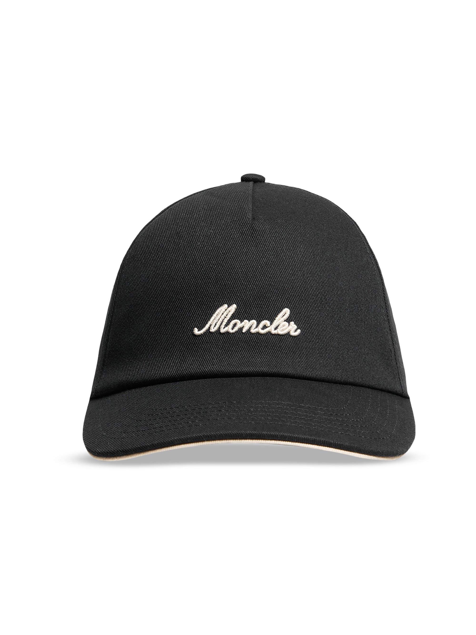 Moncler Men's Baseball Hat in Cotton Gabardine - Black